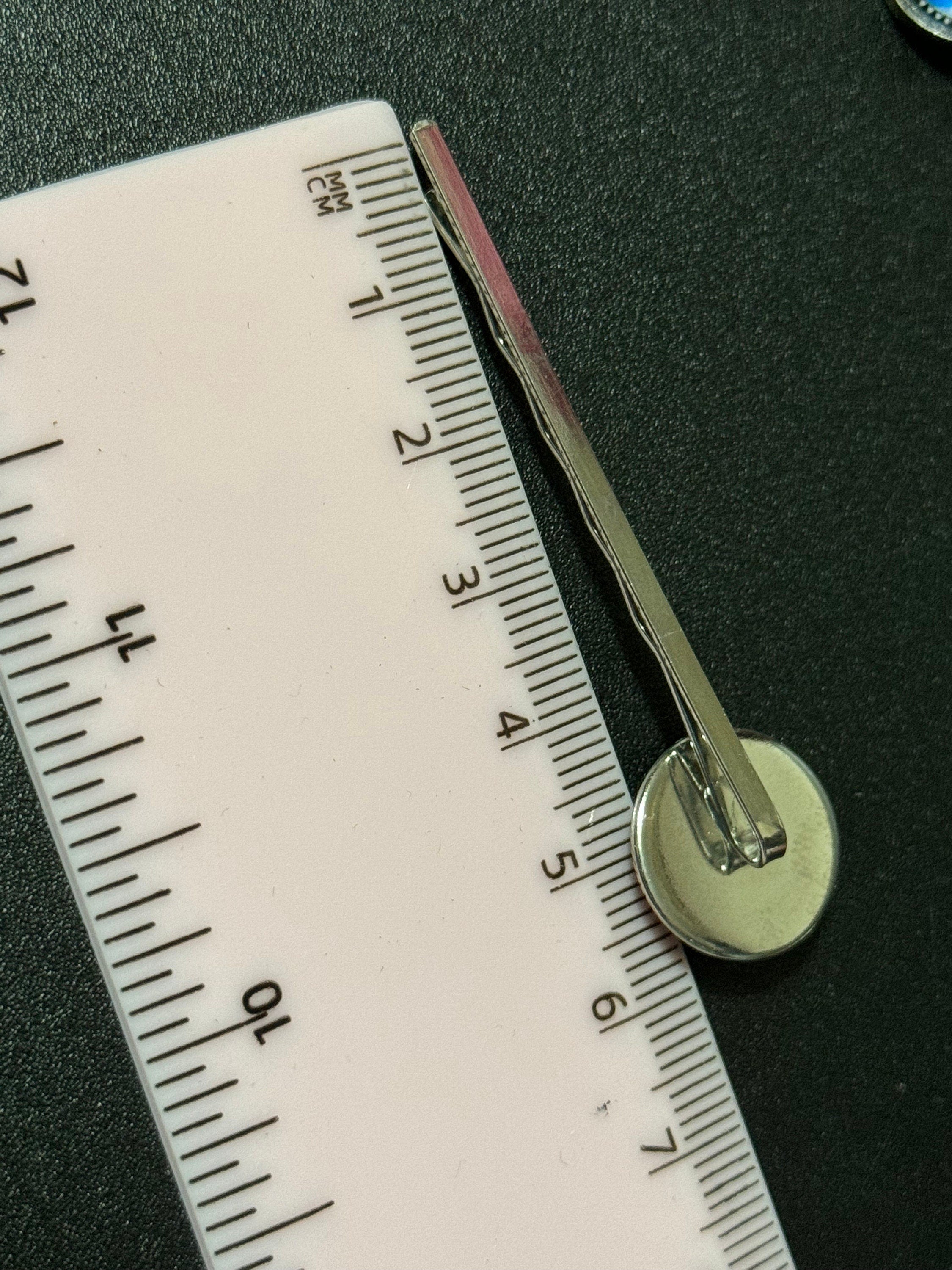 Vintage Mid Century Pin Up Girl Hair Clips: Silver Tone Cabochons