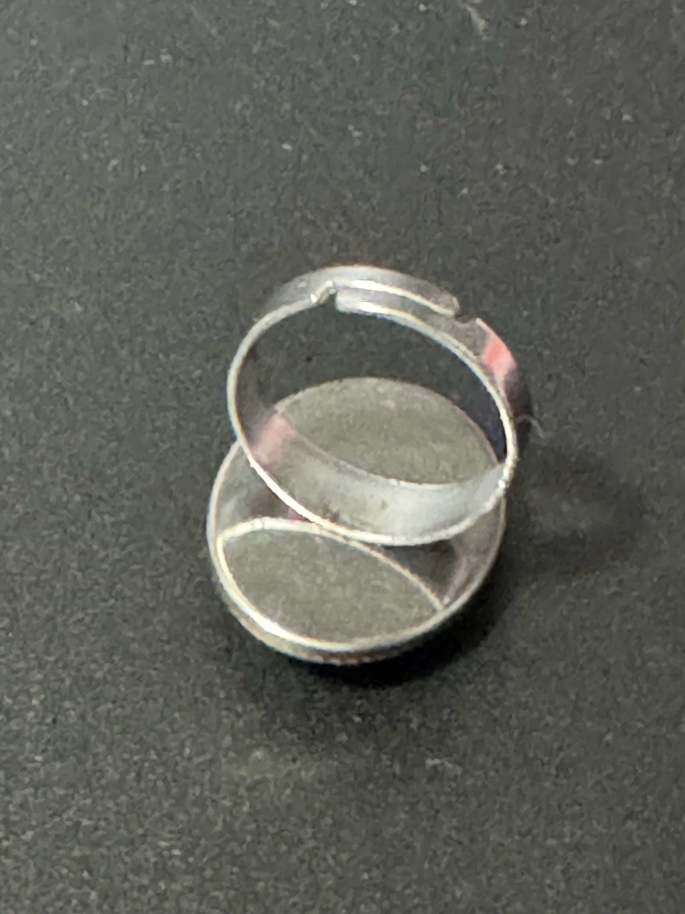 Pink resin cameo lady ring adjustable non tarnish stainless steel