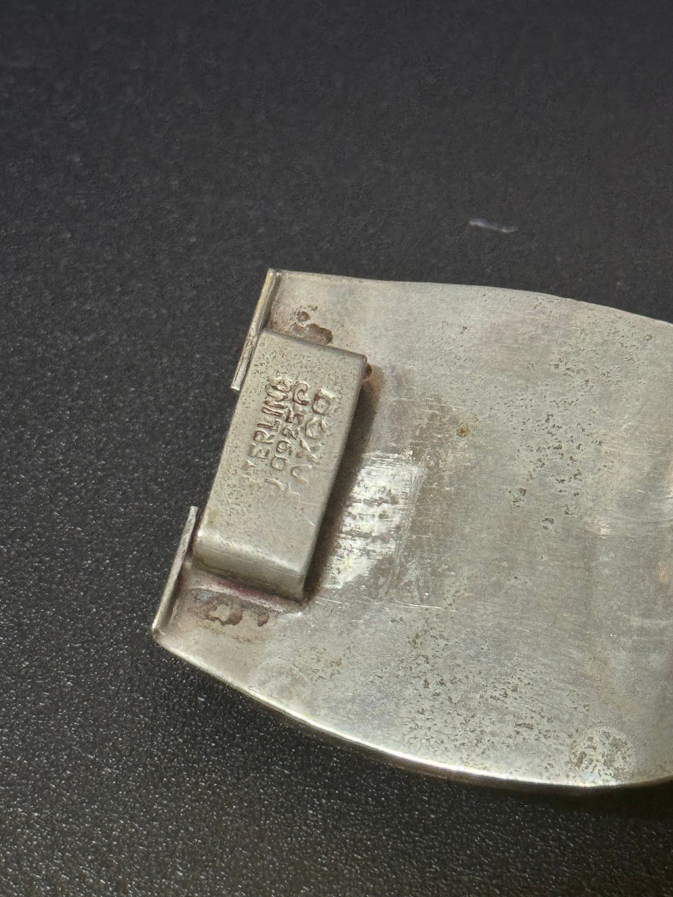 Vintage 1960s TAXCO Mexican Sterling Silver Blue Glass Bracelet