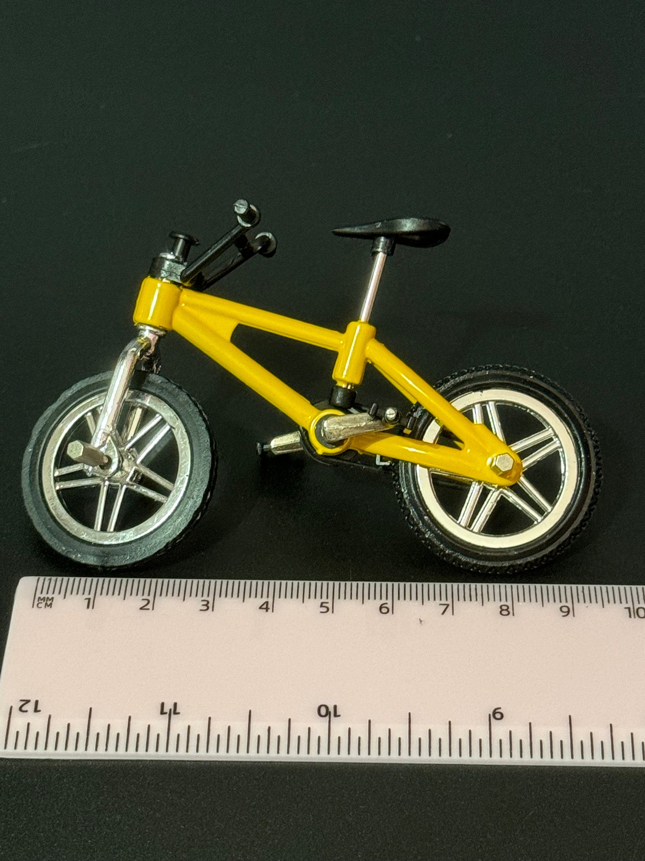 Miniature plastic light orange mountain bike BMX cake topper decoration