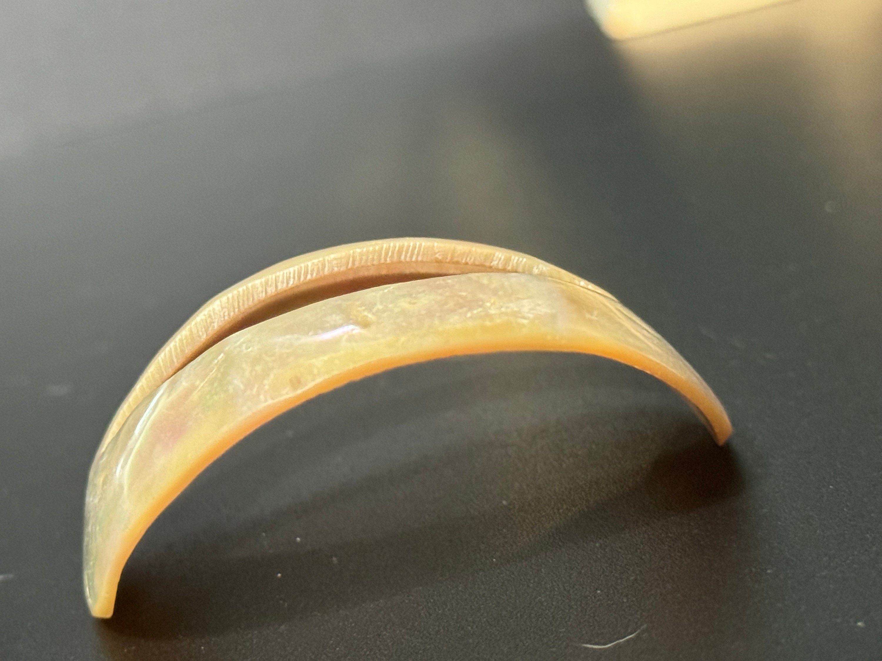 Large oval high curved Mother of Pearl belt buckle antique 6.5cm