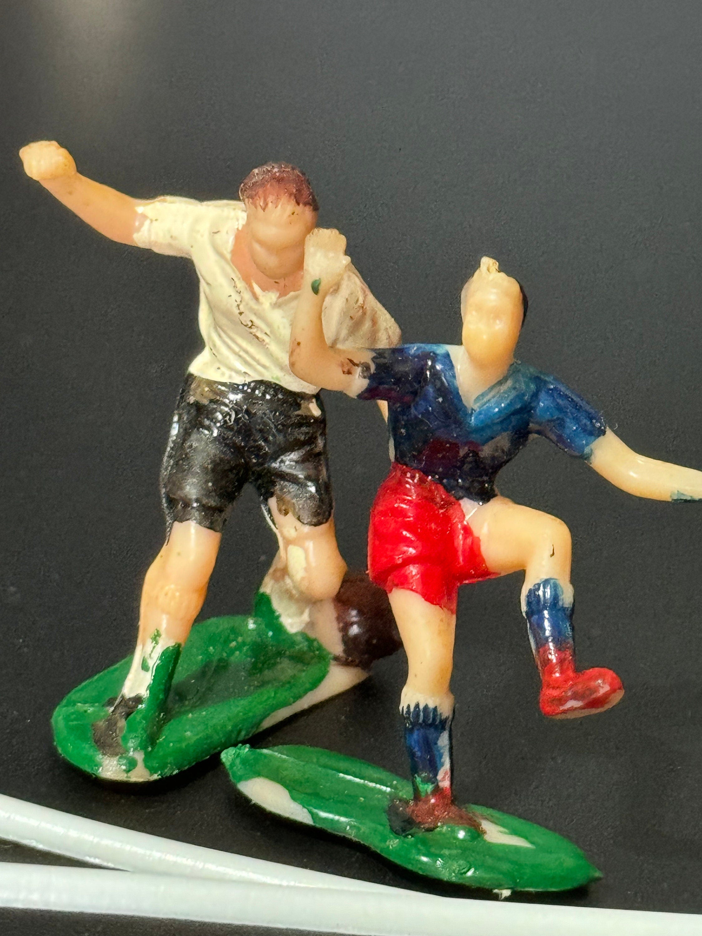 Vintage retro boys dads men’s football team cake toppers players and goals football cake birthday