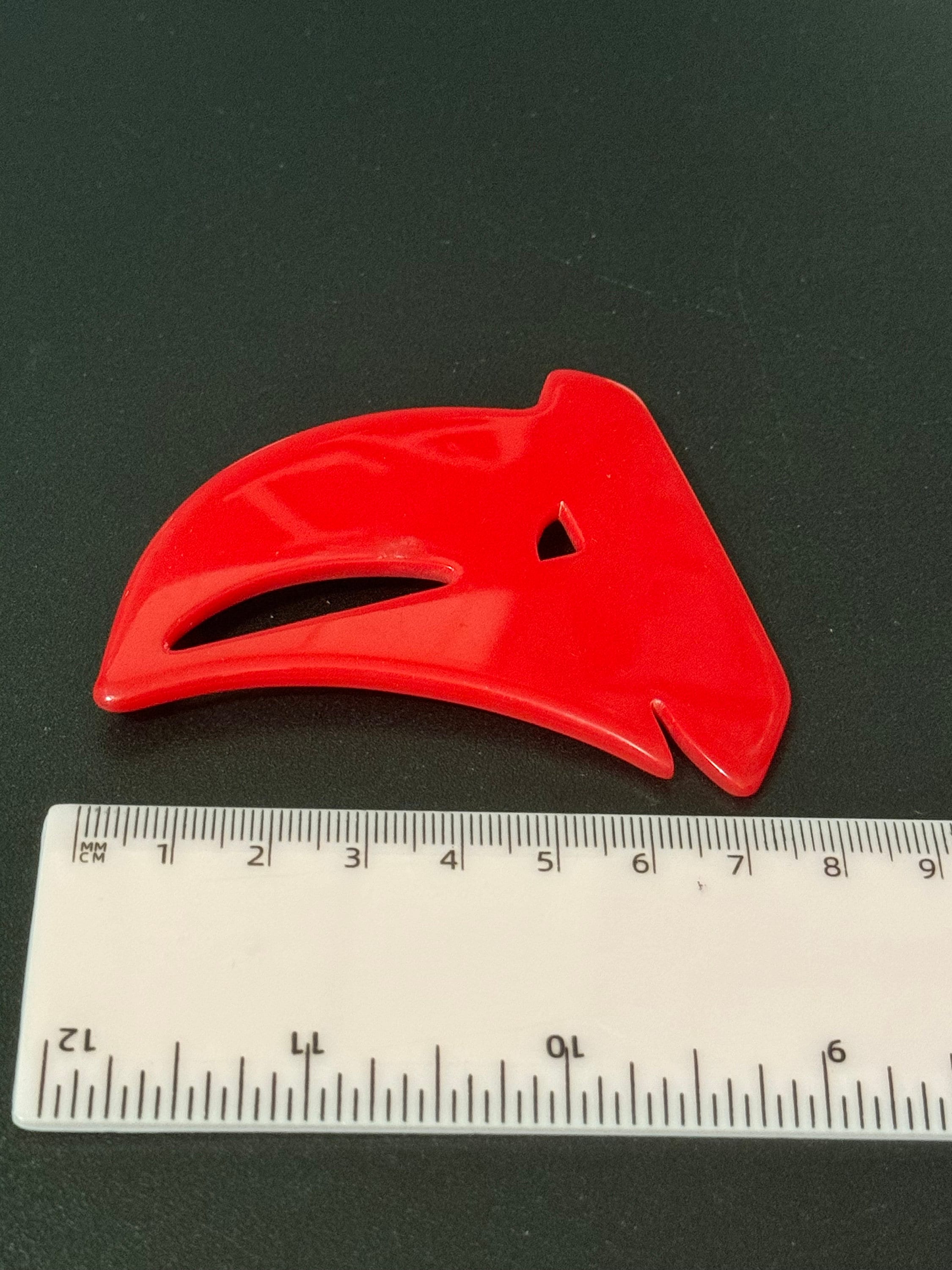 Oversized true vintage French early plastic celluloid red nautical sailing yacht boat Brooch