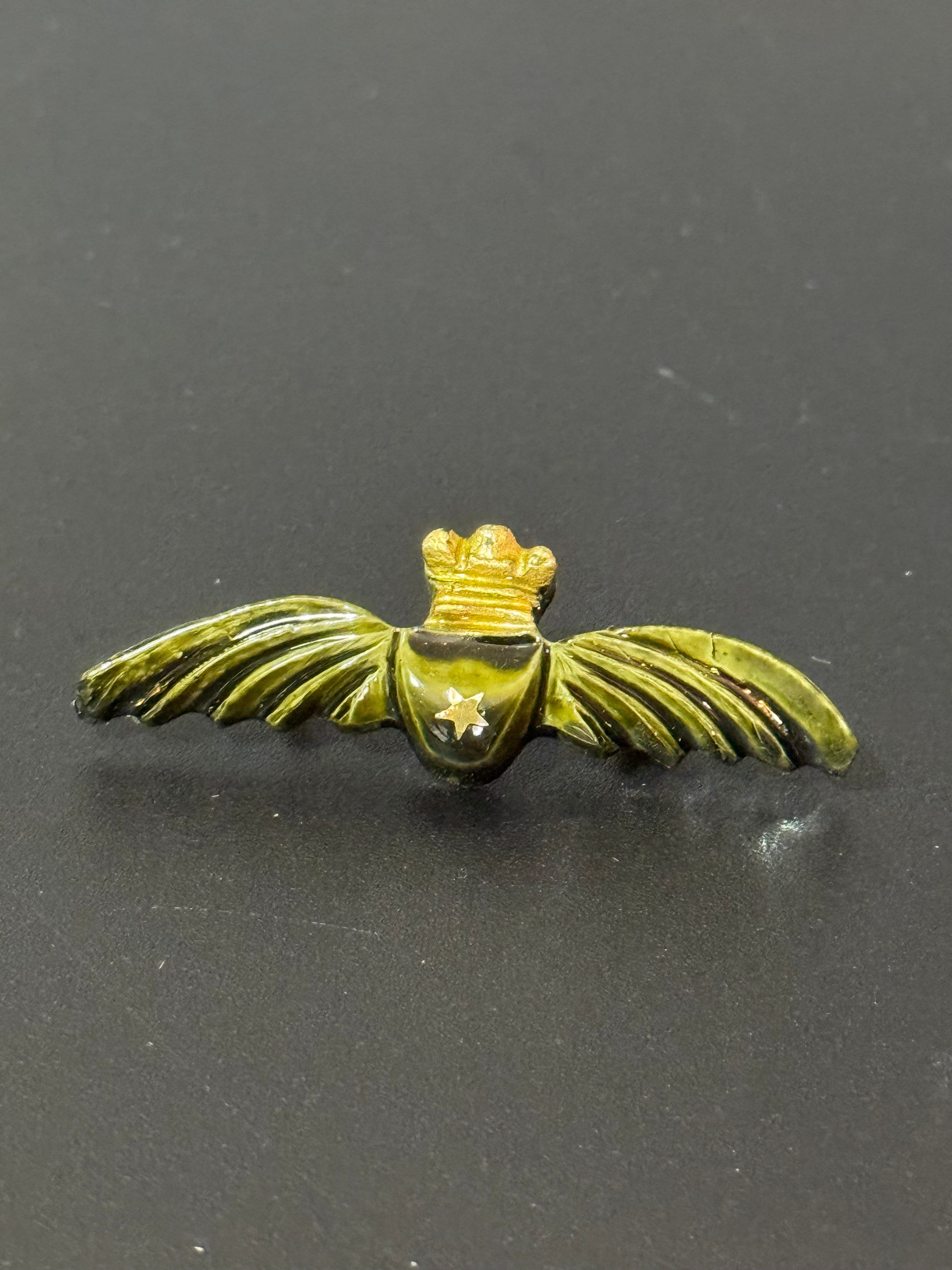 5.5cm military brooch , vintage French plastic wings airforce insignia Brooches