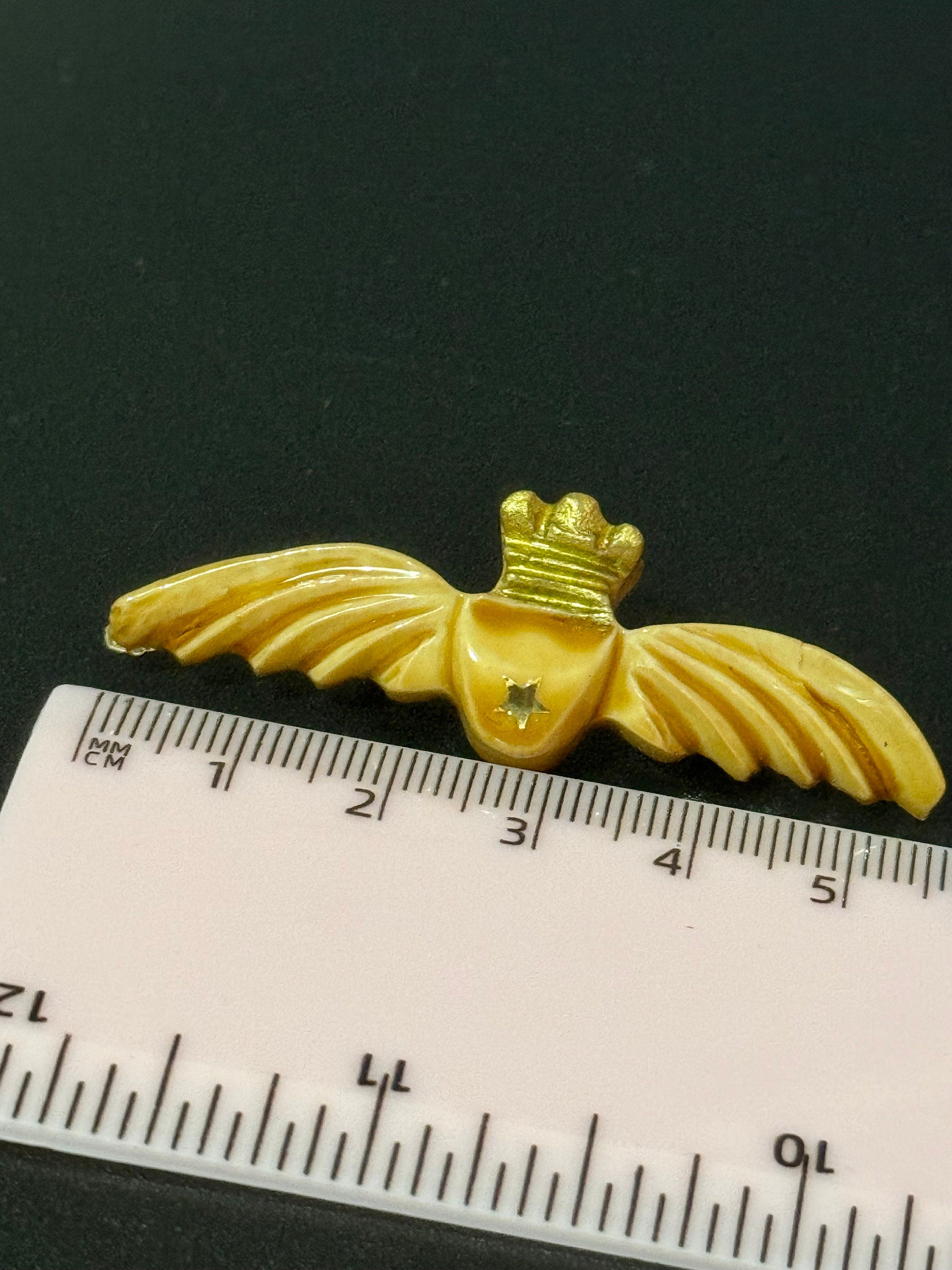 5.5cm military brooch , vintage French plastic wings airforce insignia Brooches