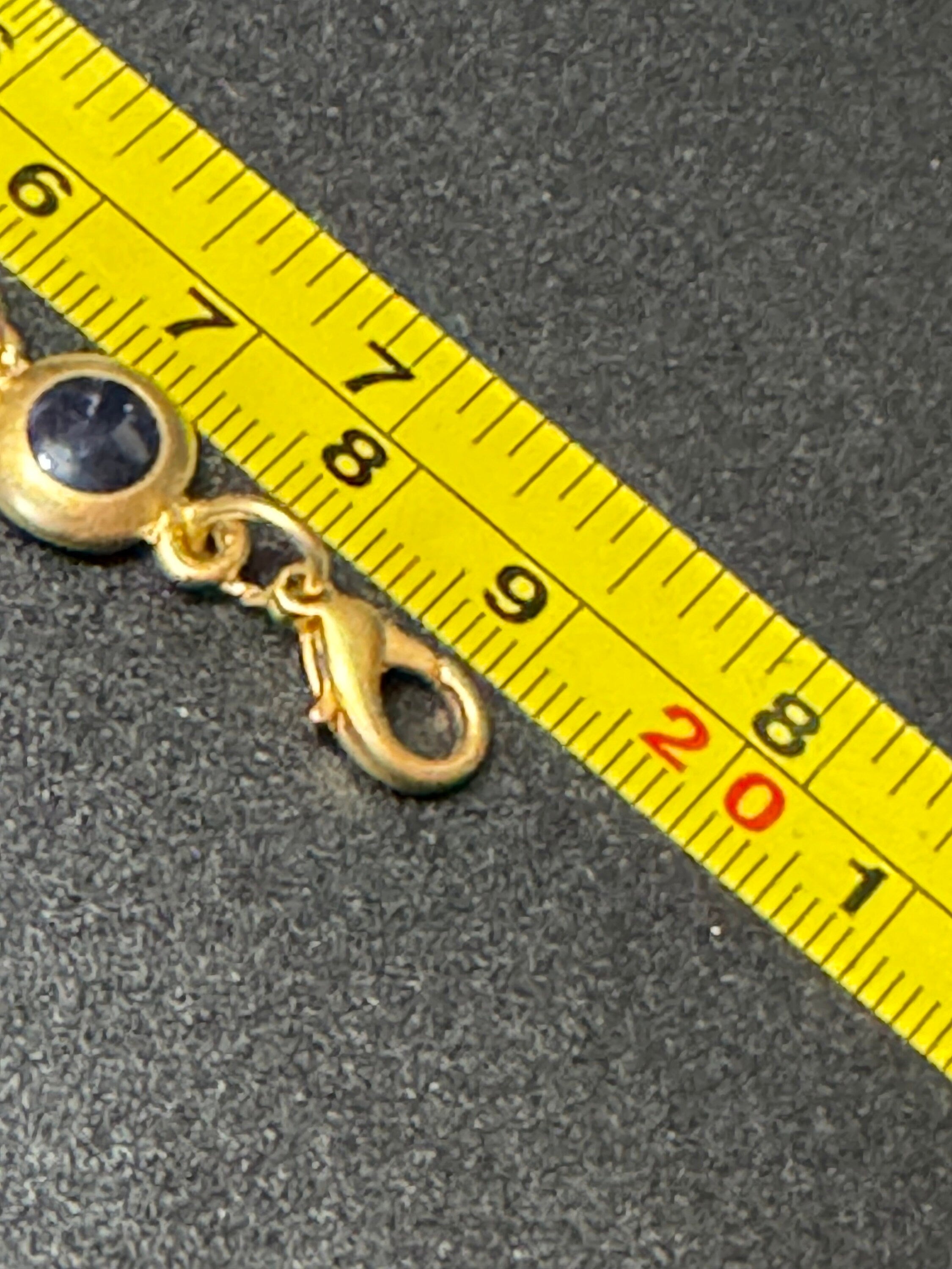 Black and orange chain bracelet 19cm, gold plated