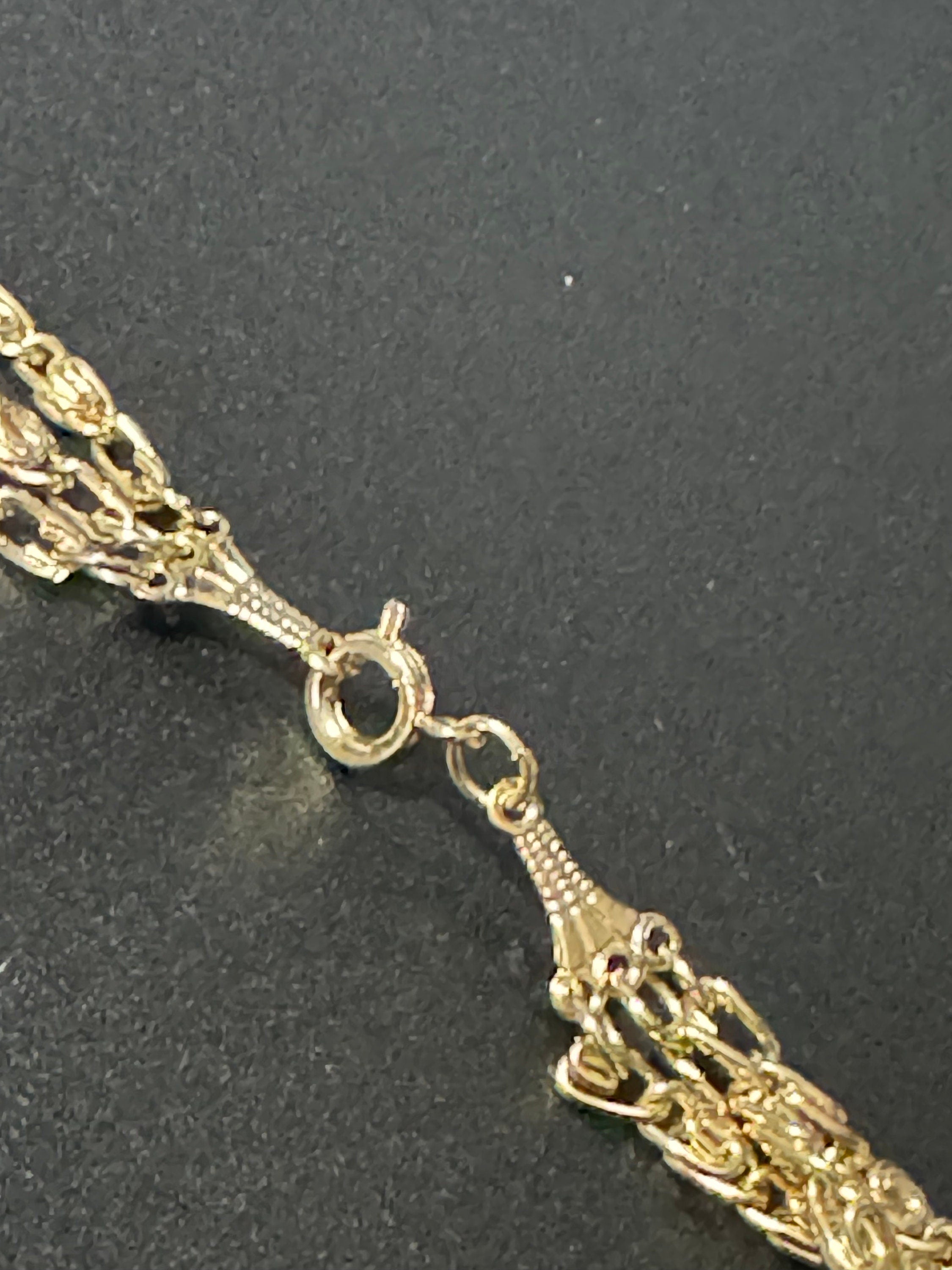 vintage 1970s Rivière octagonal bezel set clear glass Crystal gold tone multi strand 3 row chain necklace