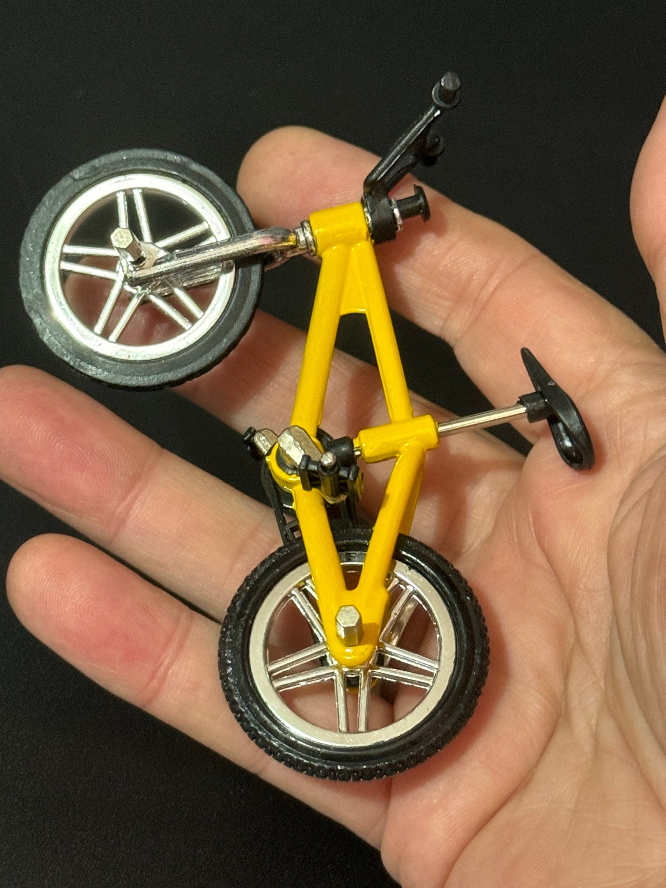 Miniature plastic light orange mountain bike BMX cake topper decoration