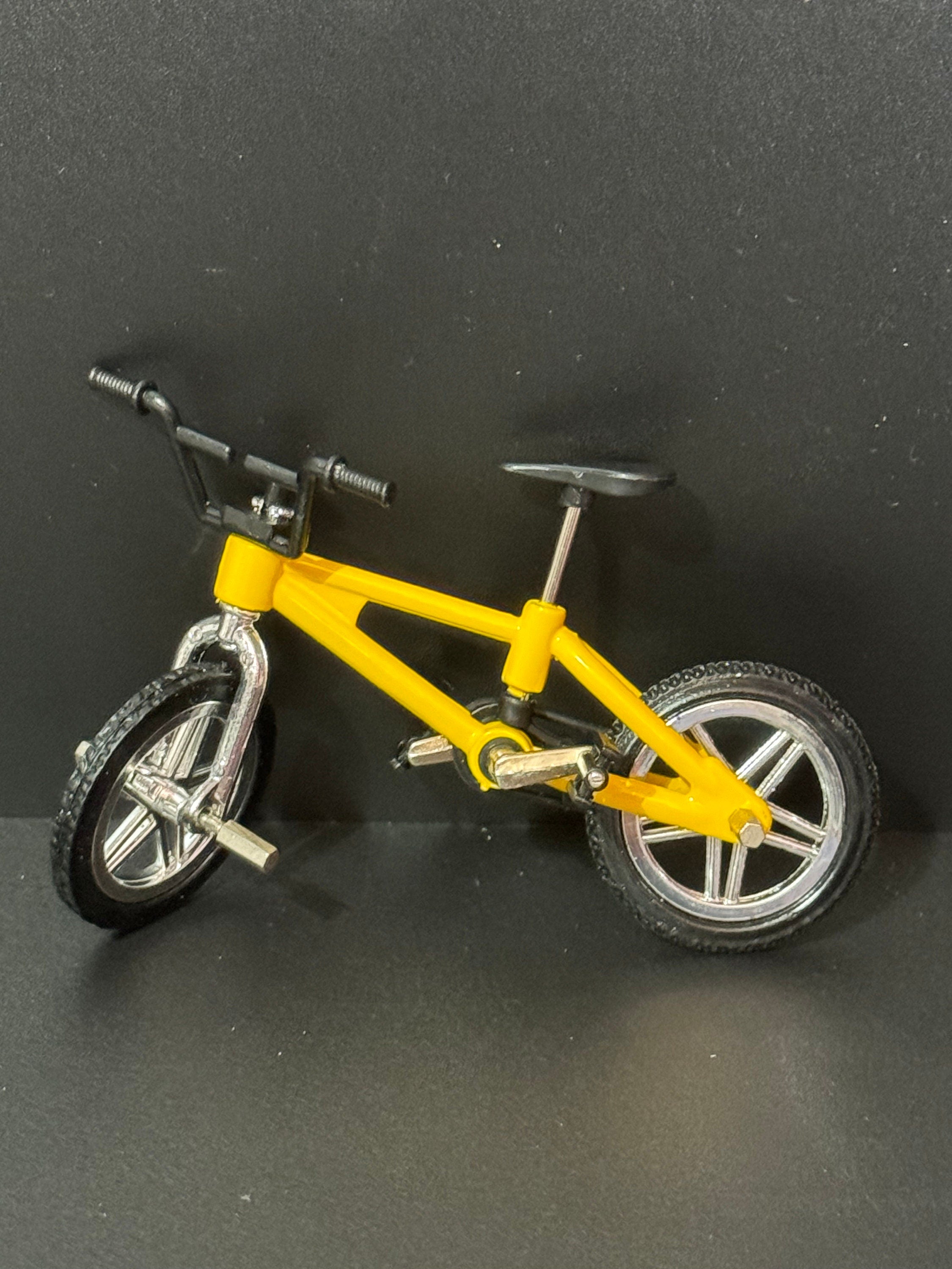 Miniature plastic light orange mountain bike BMX cake topper decoration