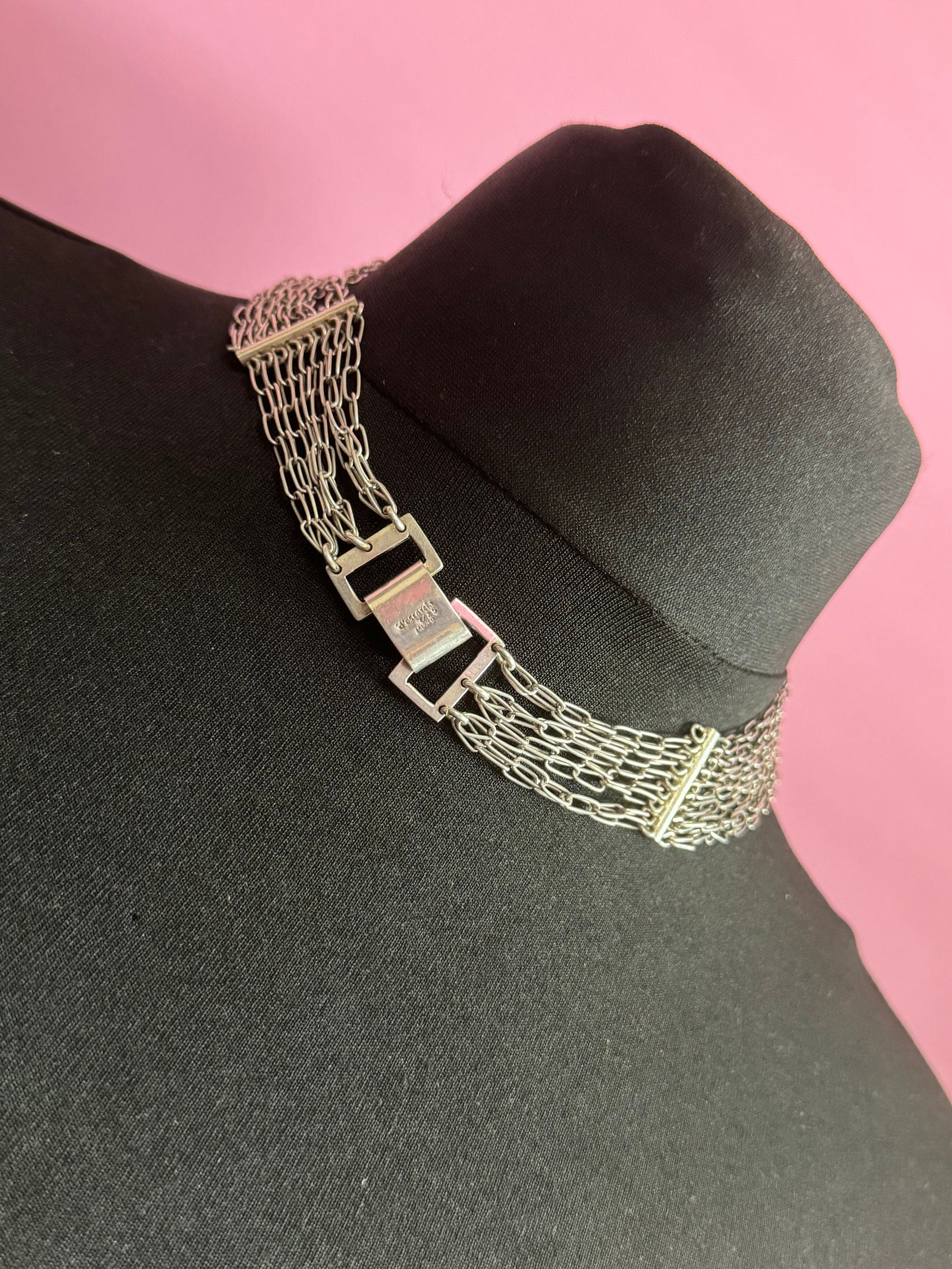 Vintage Mexican Sterling Silver Multi-Strand Bib Necklace