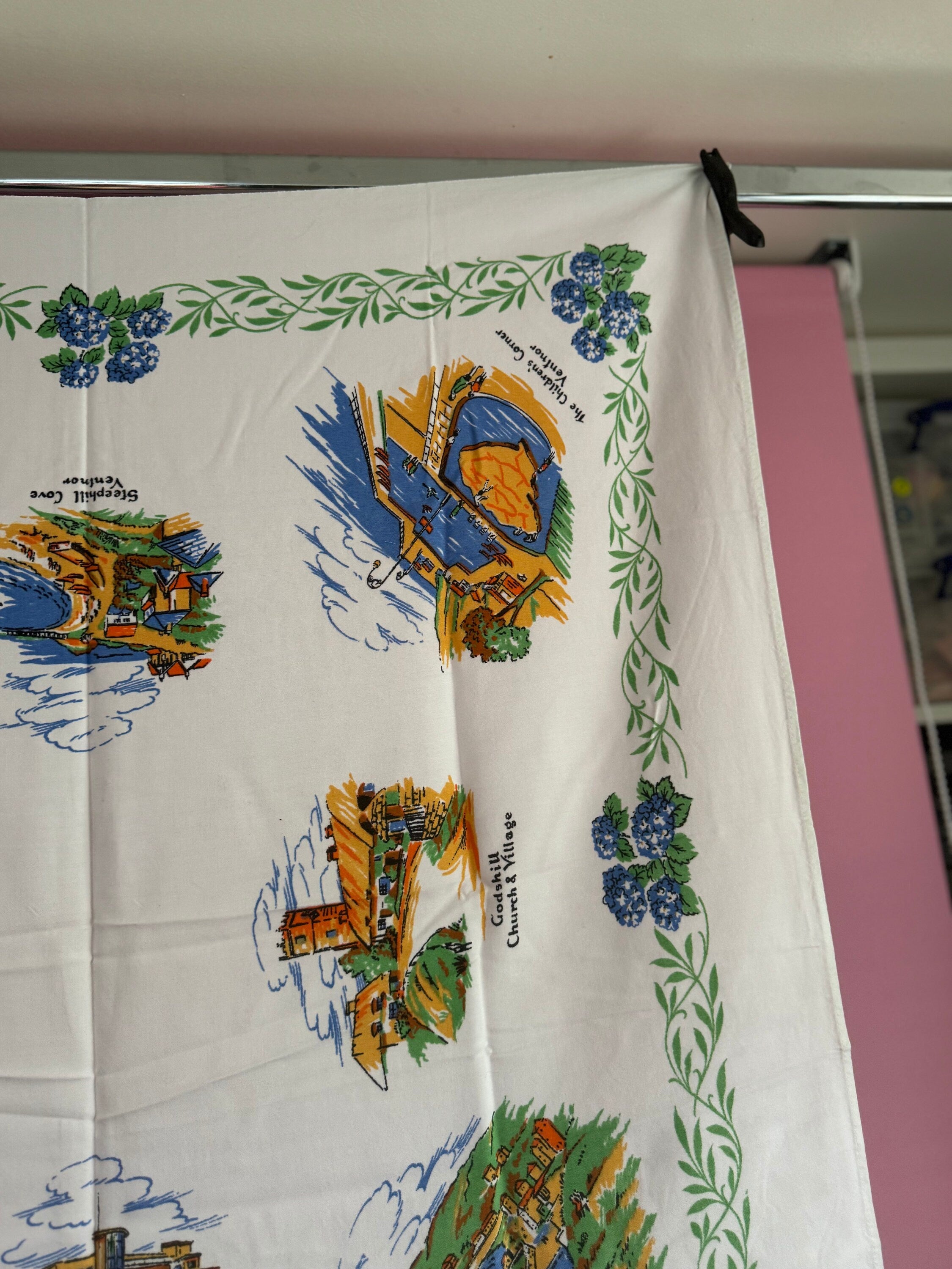 Vintage East Anglia Souvenir Tablecloth: Norwich & Yarmouth Landmarks