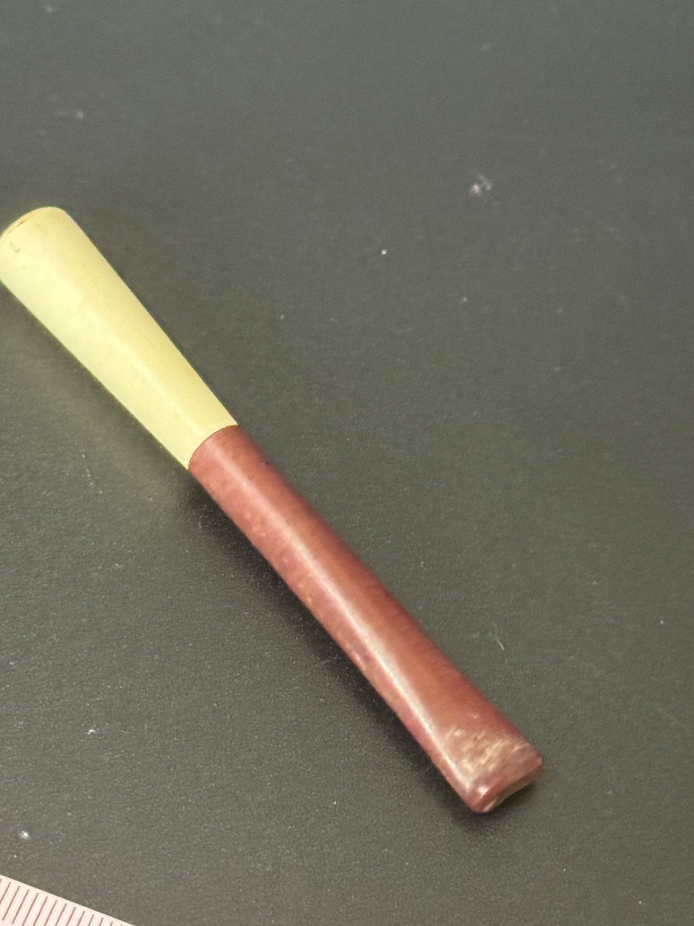 9cm long galalith cream and bright green Vintage Antique 1920s early plastic Cocktail Party long Cigarette Holder 1920s 1930s 1940s