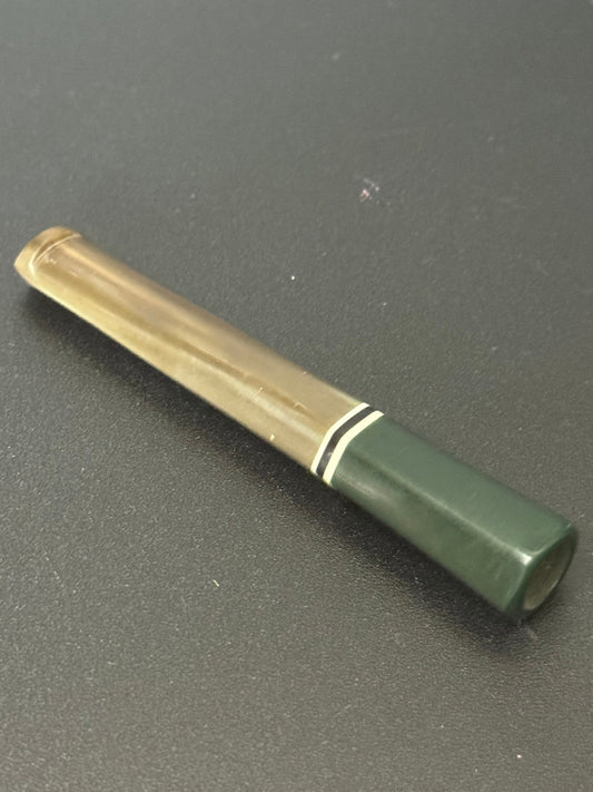 Mid length Brown and Dark green banded Vintage 1920s Bakelite early plastic Cocktail Party long Cigarette Holder Fancy Dress 1940s
