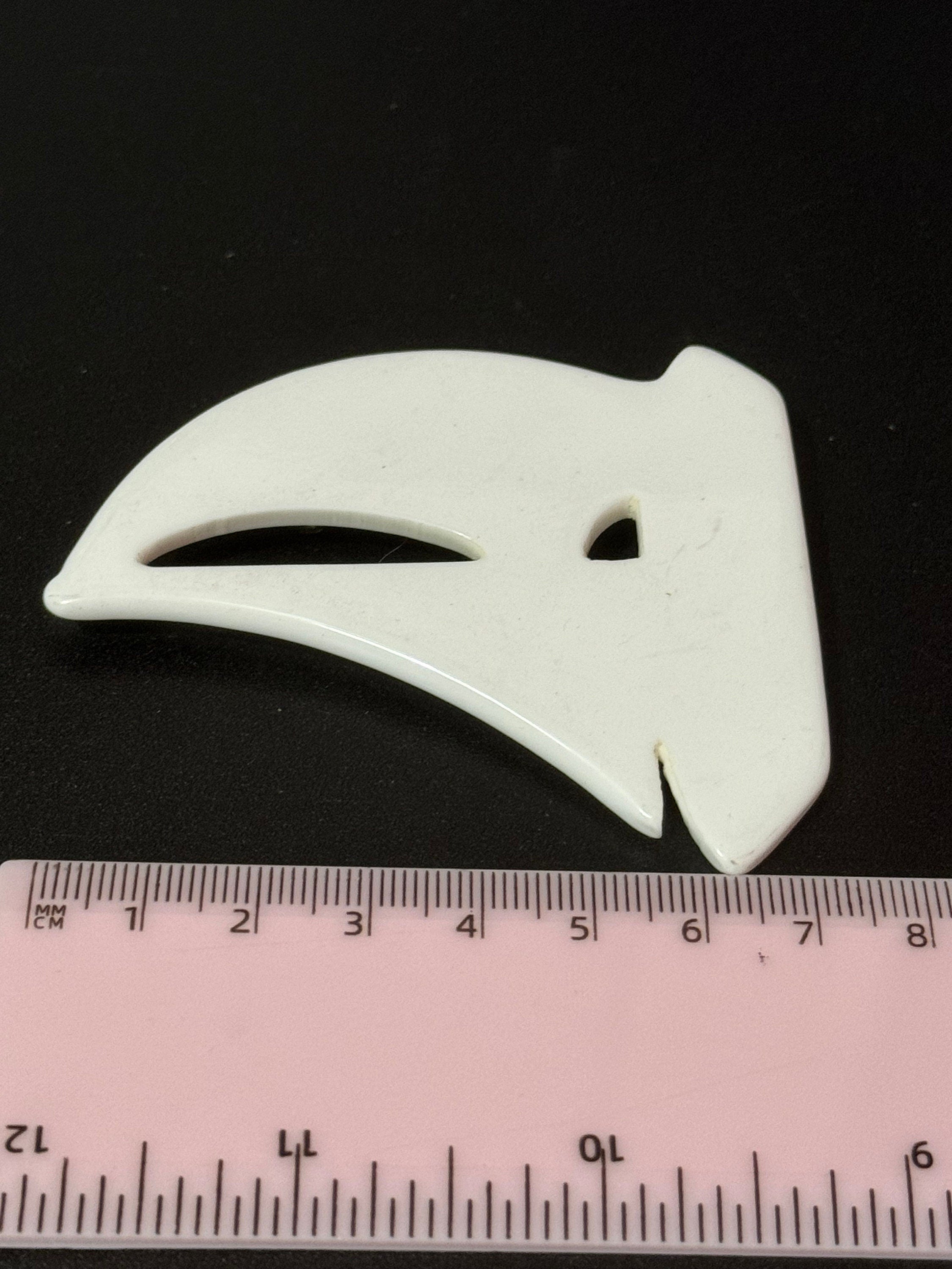 Oversized true vintage French early plastic celluloid white nautical sailing yacht boat Brooch