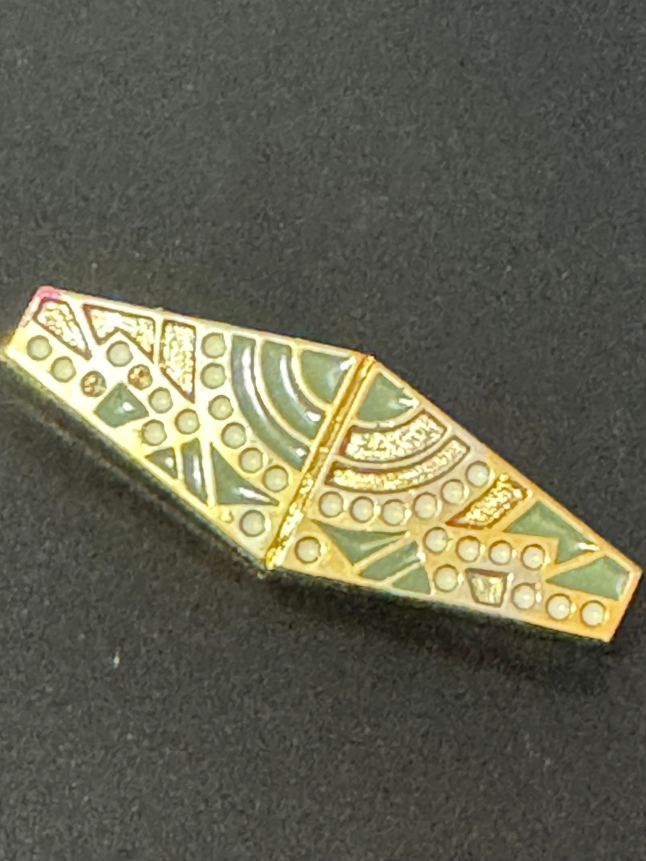 Vintage Art Deco Brooch: French Celluloid Plastic Pin, 1960s Style