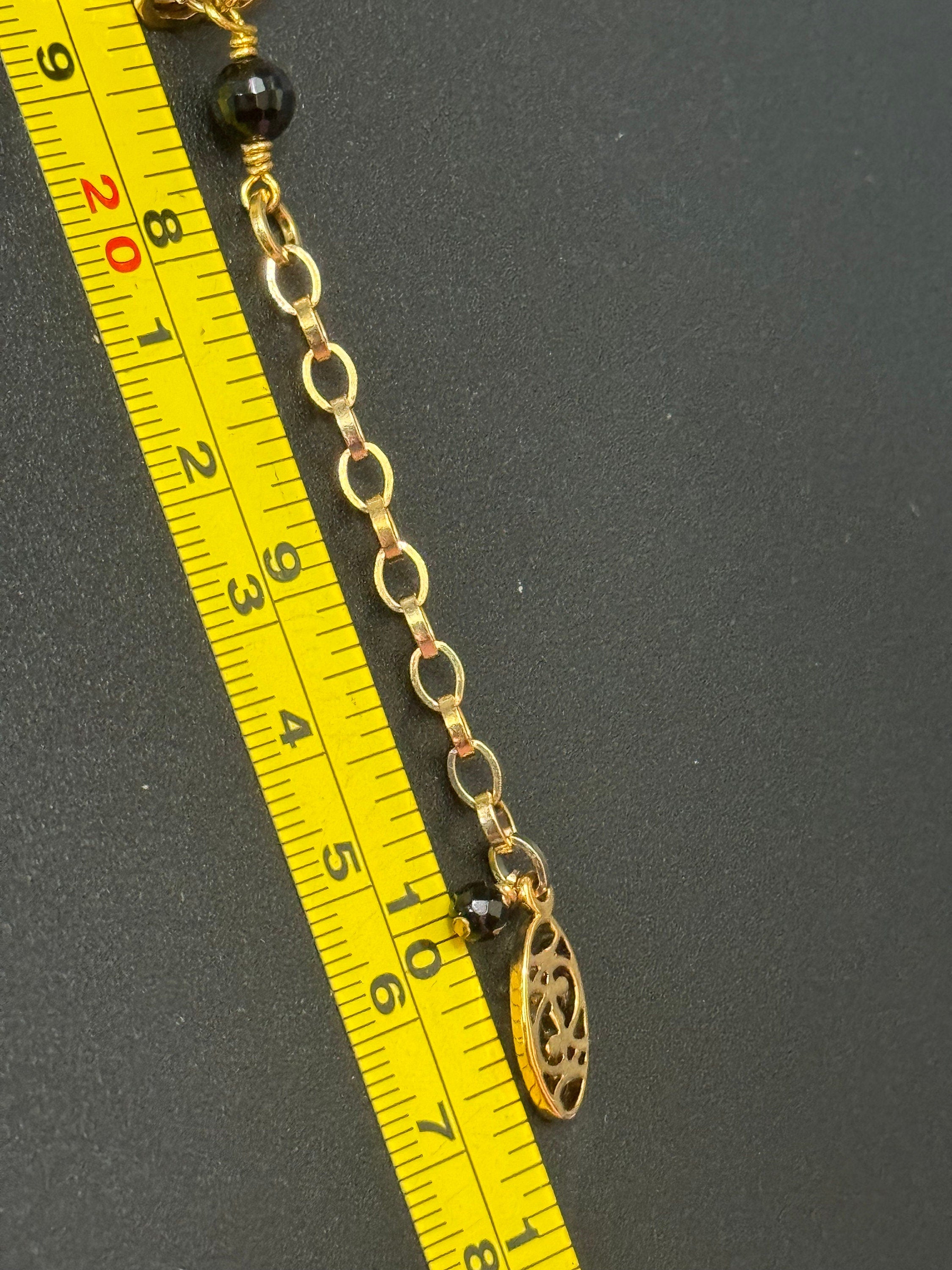 Retro black Swarovski Crystal silk cord gold tone cocktail knot bracelet designer