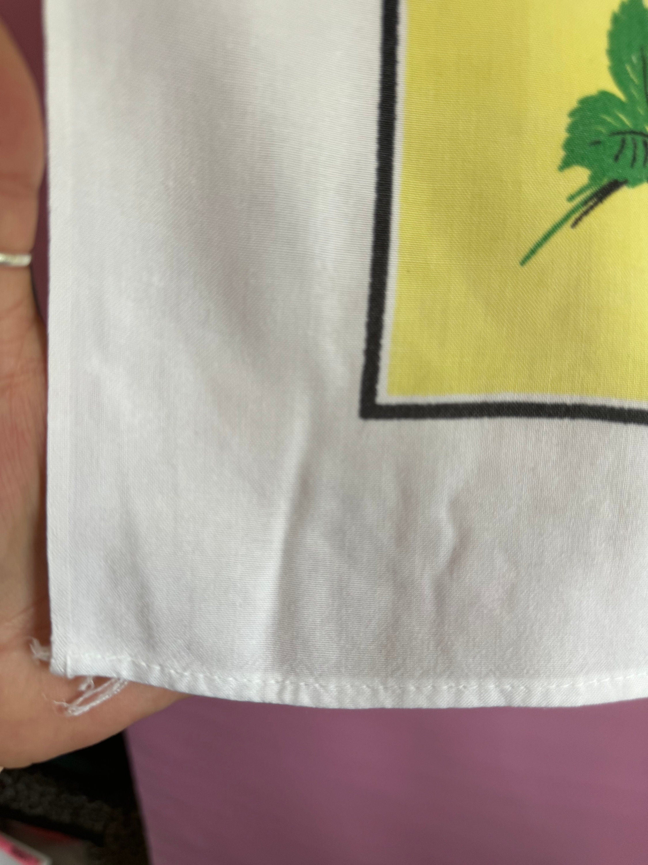 34” English roses yellow Vintage printed tablecloth for tea party