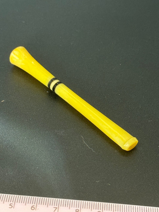 yellow marbled Cigarette Holder French galalith Vintage Cocktail Party