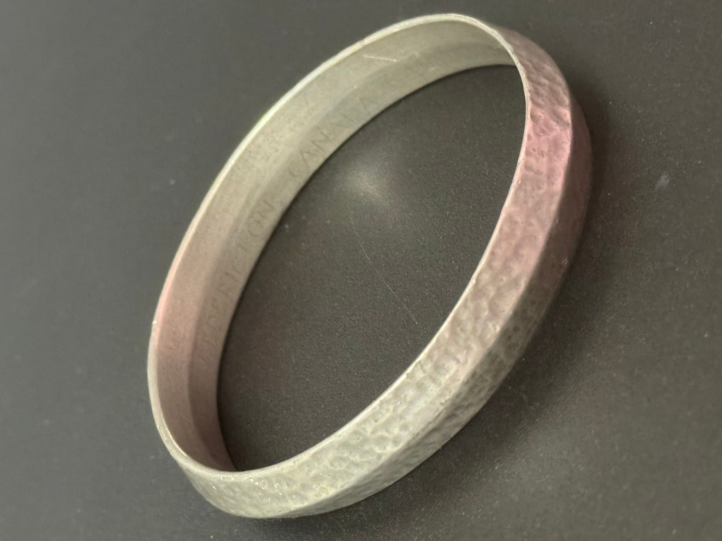 Vintage Aitkens Fredericton Canada PEWTER modernist round bangle bracelet Canada Canadian