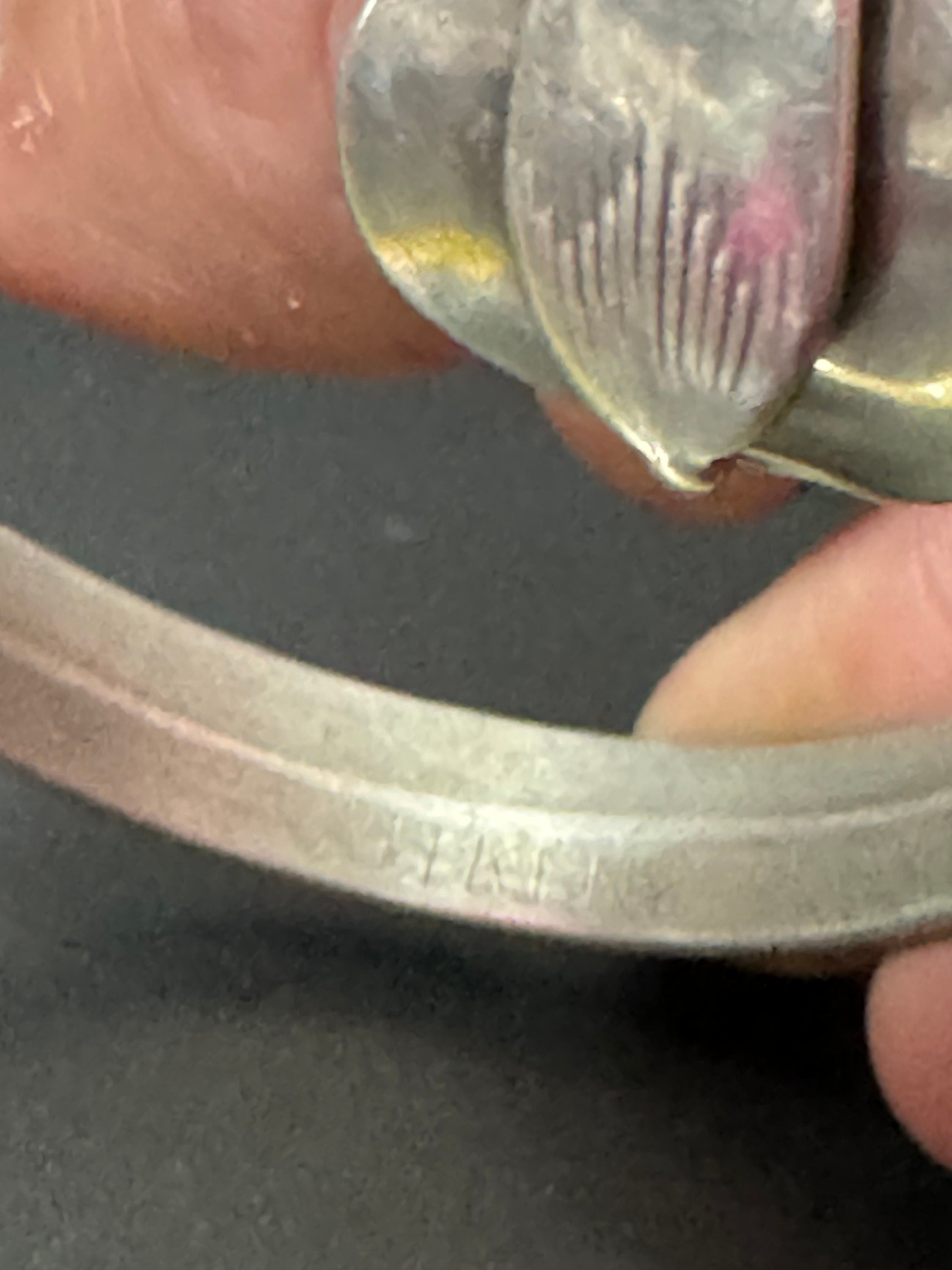 Vintage Aitkens Fredericton Canada PEWTER modernist round bangle bracelet Canada Canadian