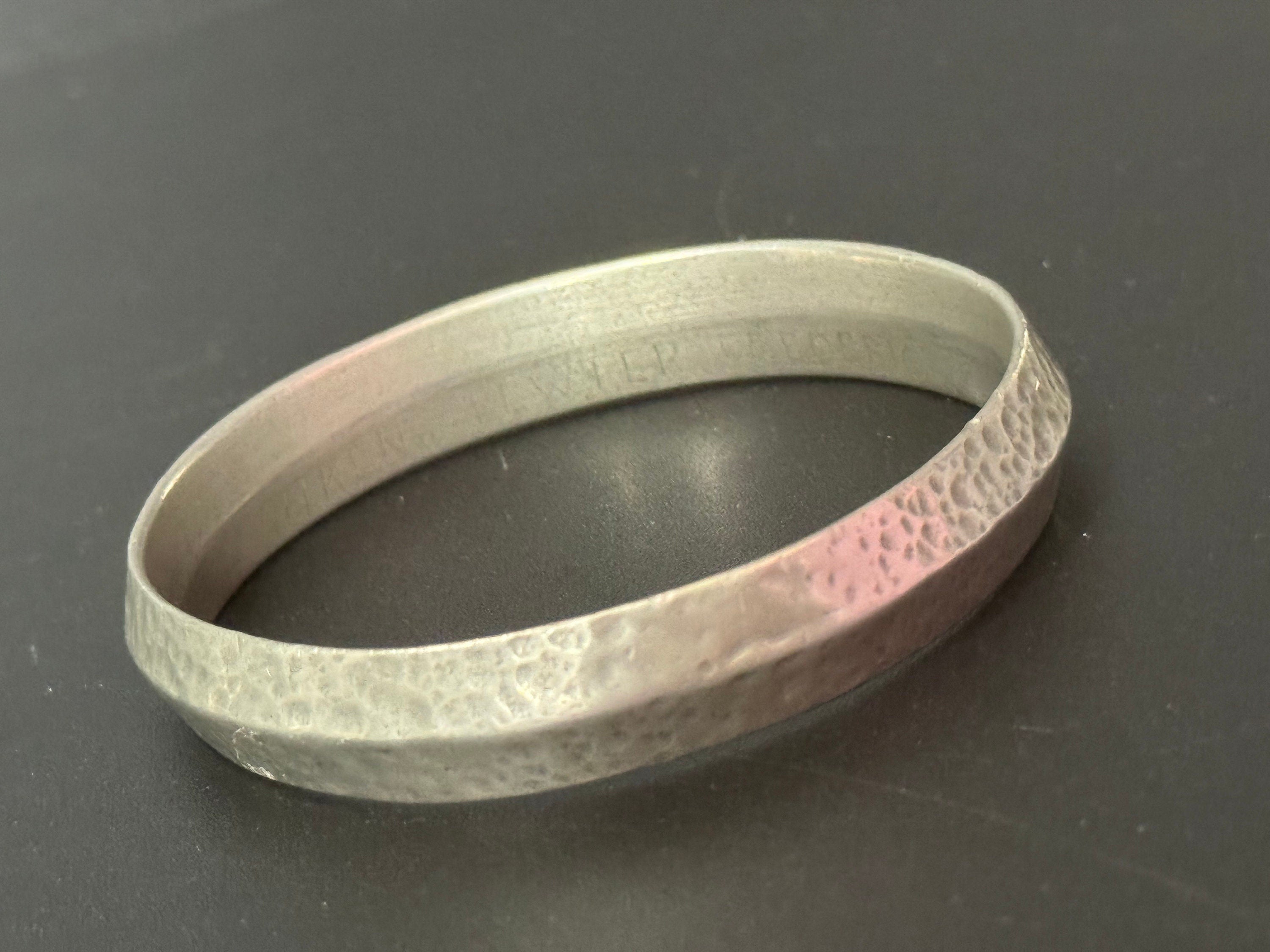 Vintage Aitkens Fredericton Canada PEWTER modernist round bangle bracelet Canada Canadian