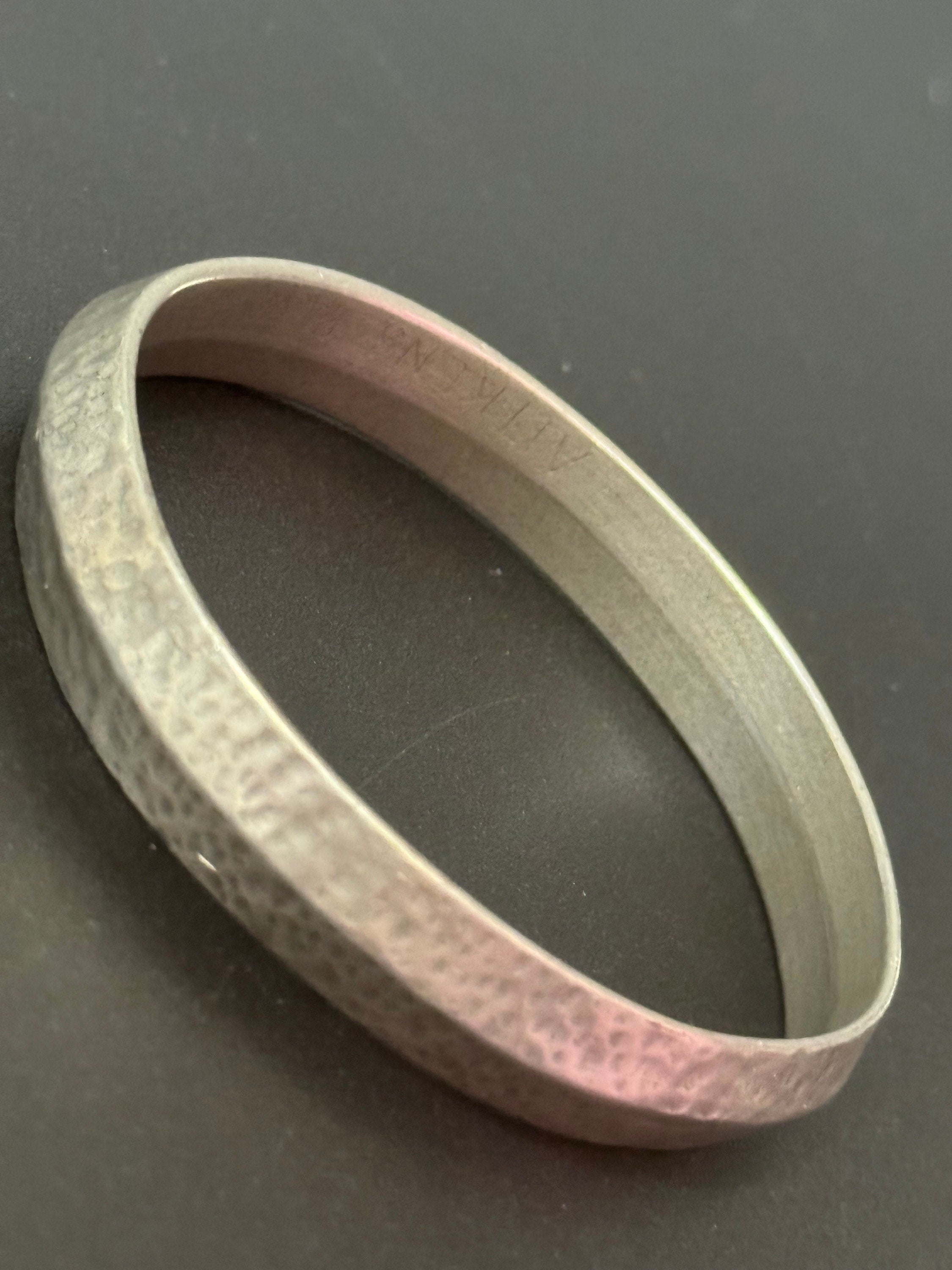 Vintage Aitkens Fredericton Canada PEWTER modernist round bangle bracelet Canada Canadian