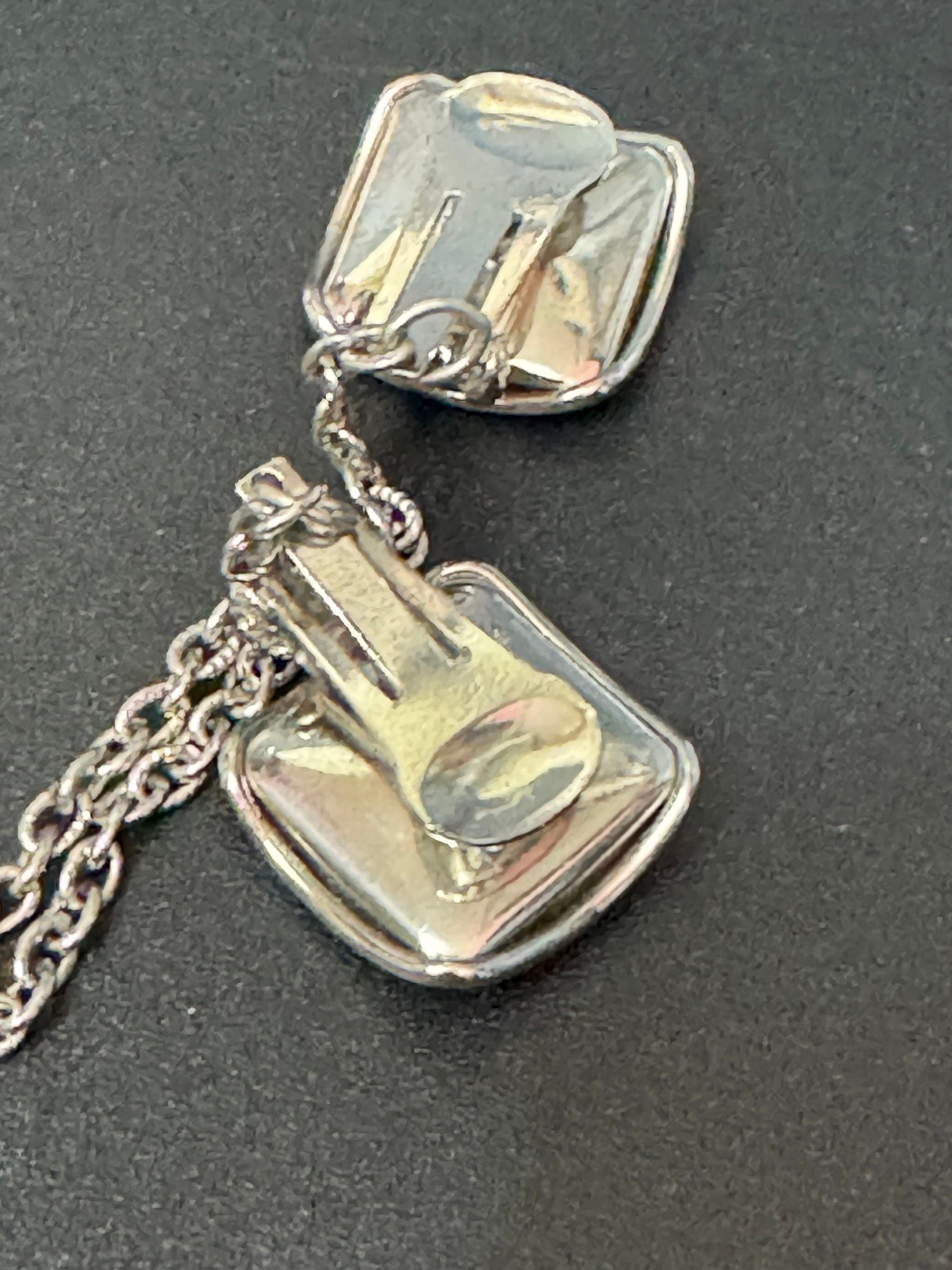 vintage Chrome butterfly wing tropical sweater guard clips