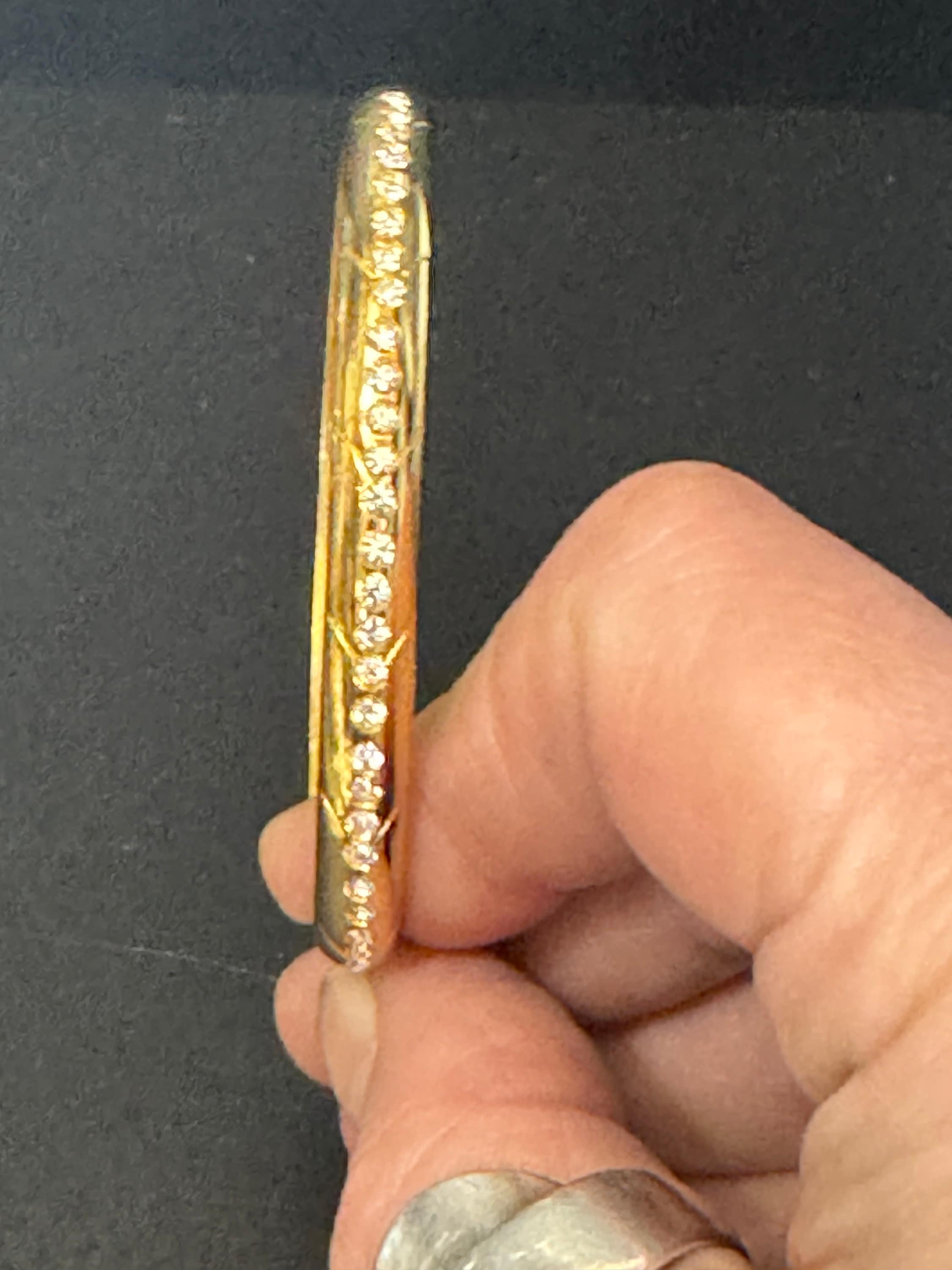 square clear diamanté crystal hinged clamper bangle