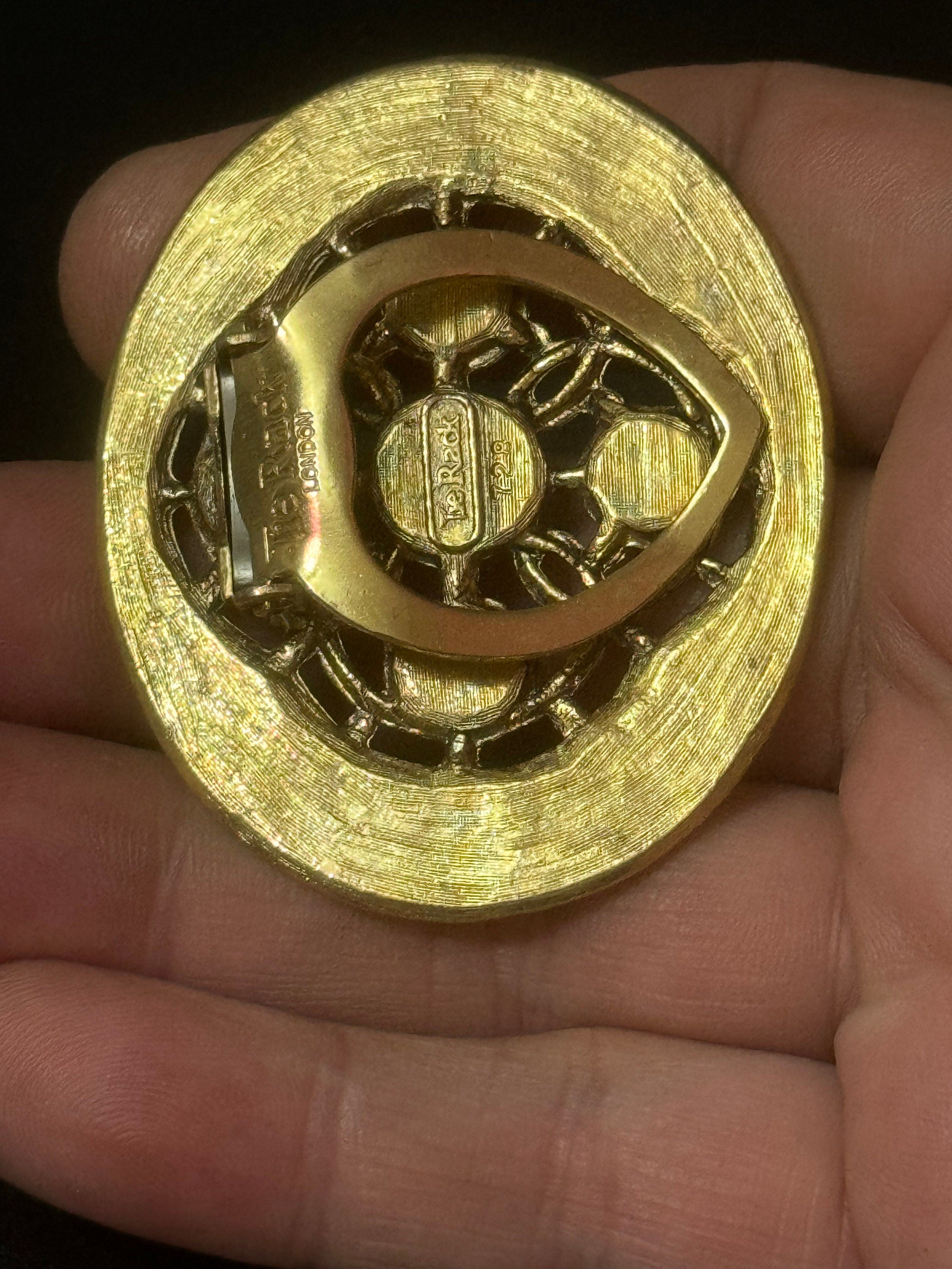 Ruby rhinestone Scarf Clip: gold tone