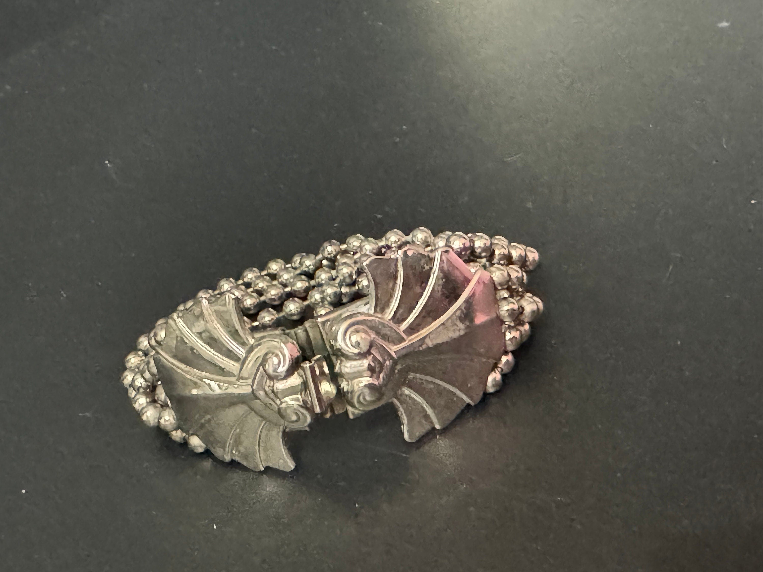 art deco geometric ball chain link Bracelet vintage