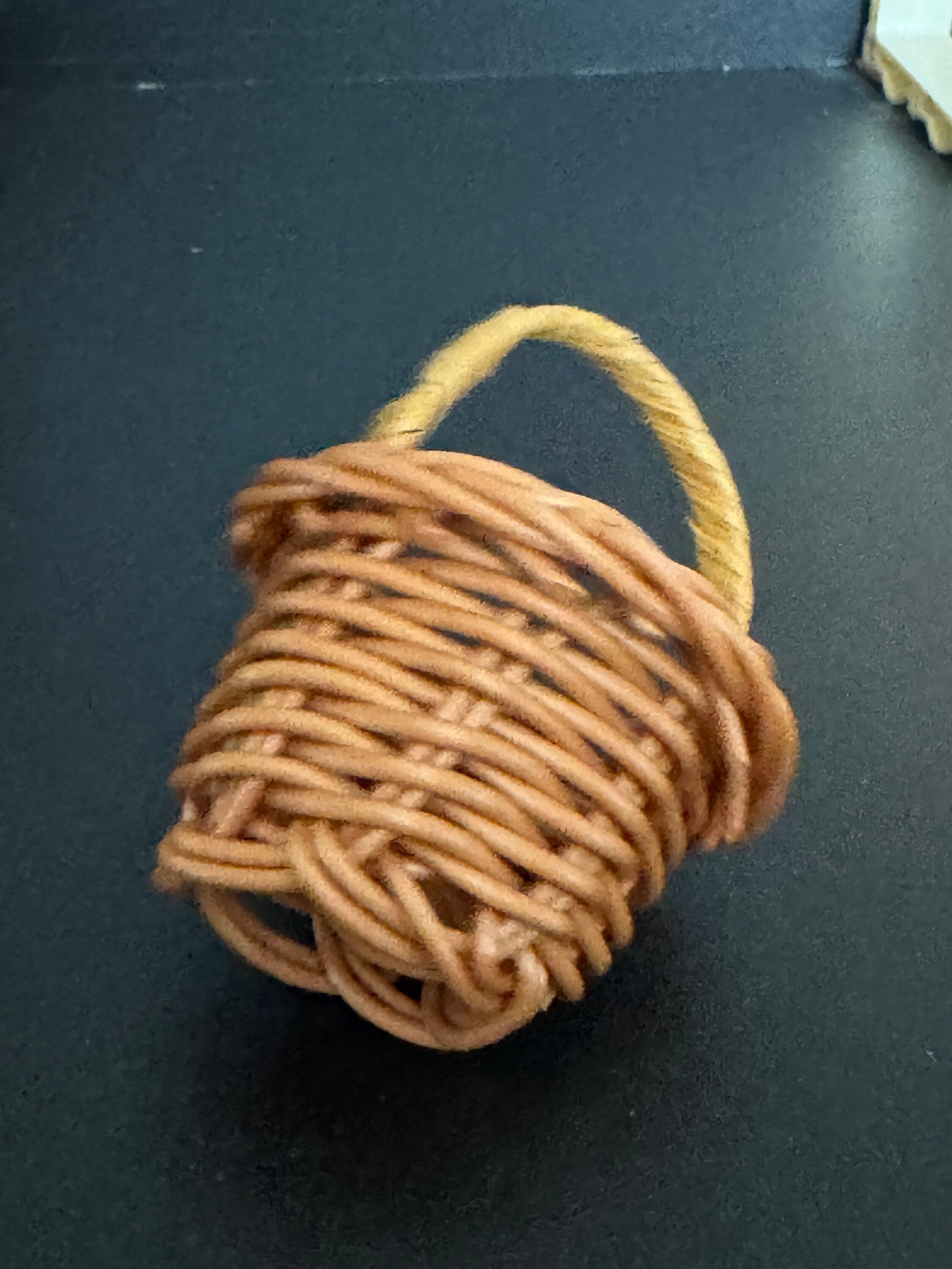 Miniature wicker basket cake topper decoration micro scenery craft supply