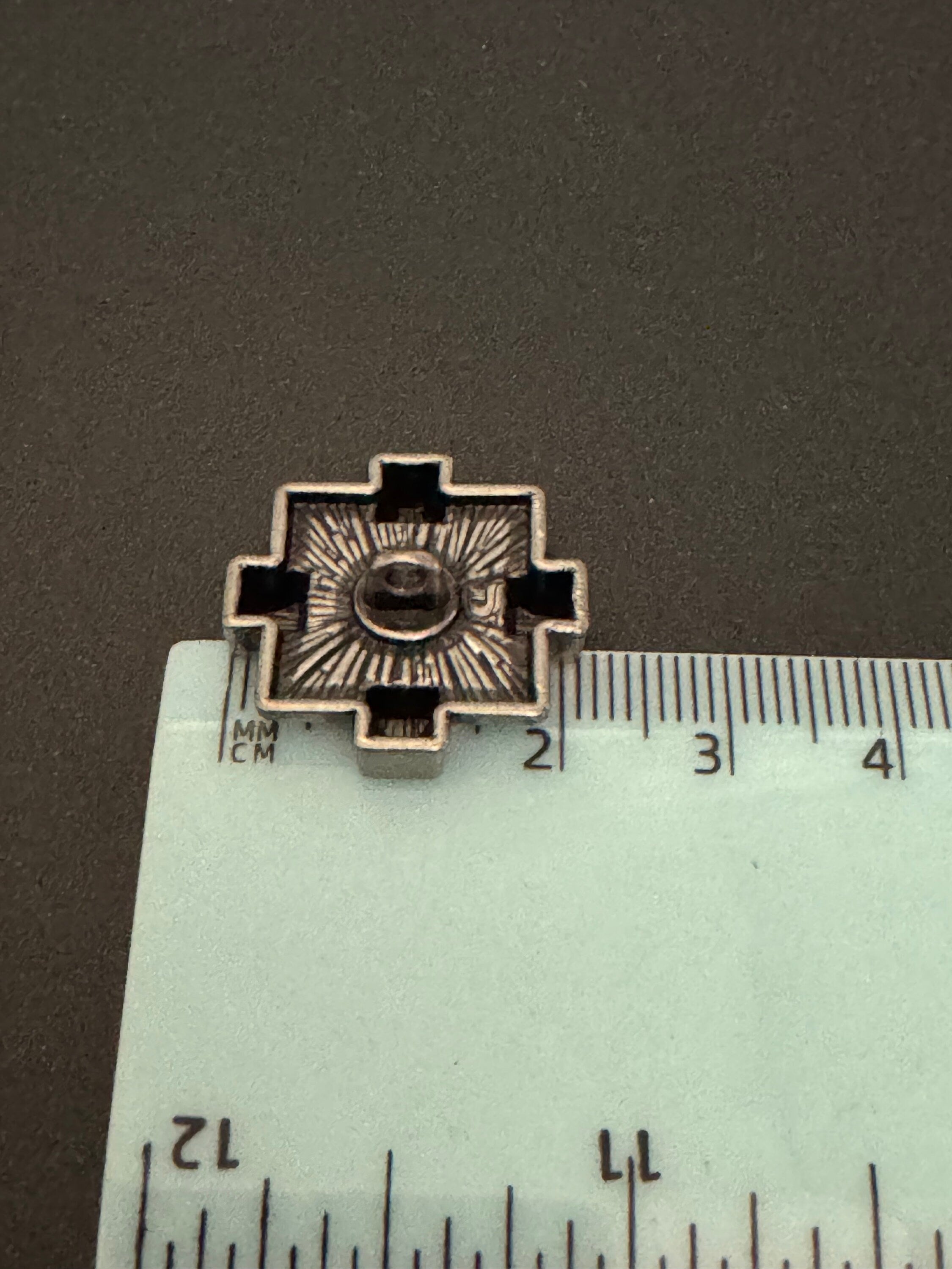 Brutalist Textured Steel Buttons: Dark Silver Geometric Design (Pack of 5)