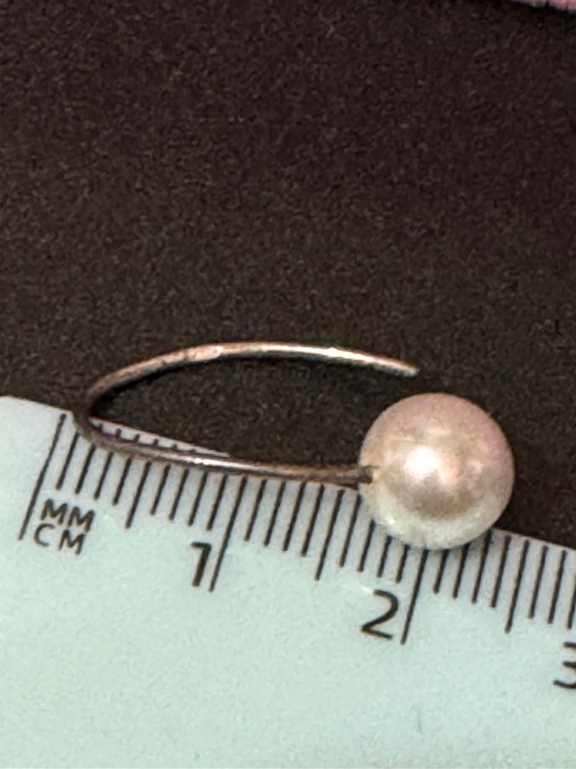 925 Sterling silver faux pearl small hoop hook stud earrings