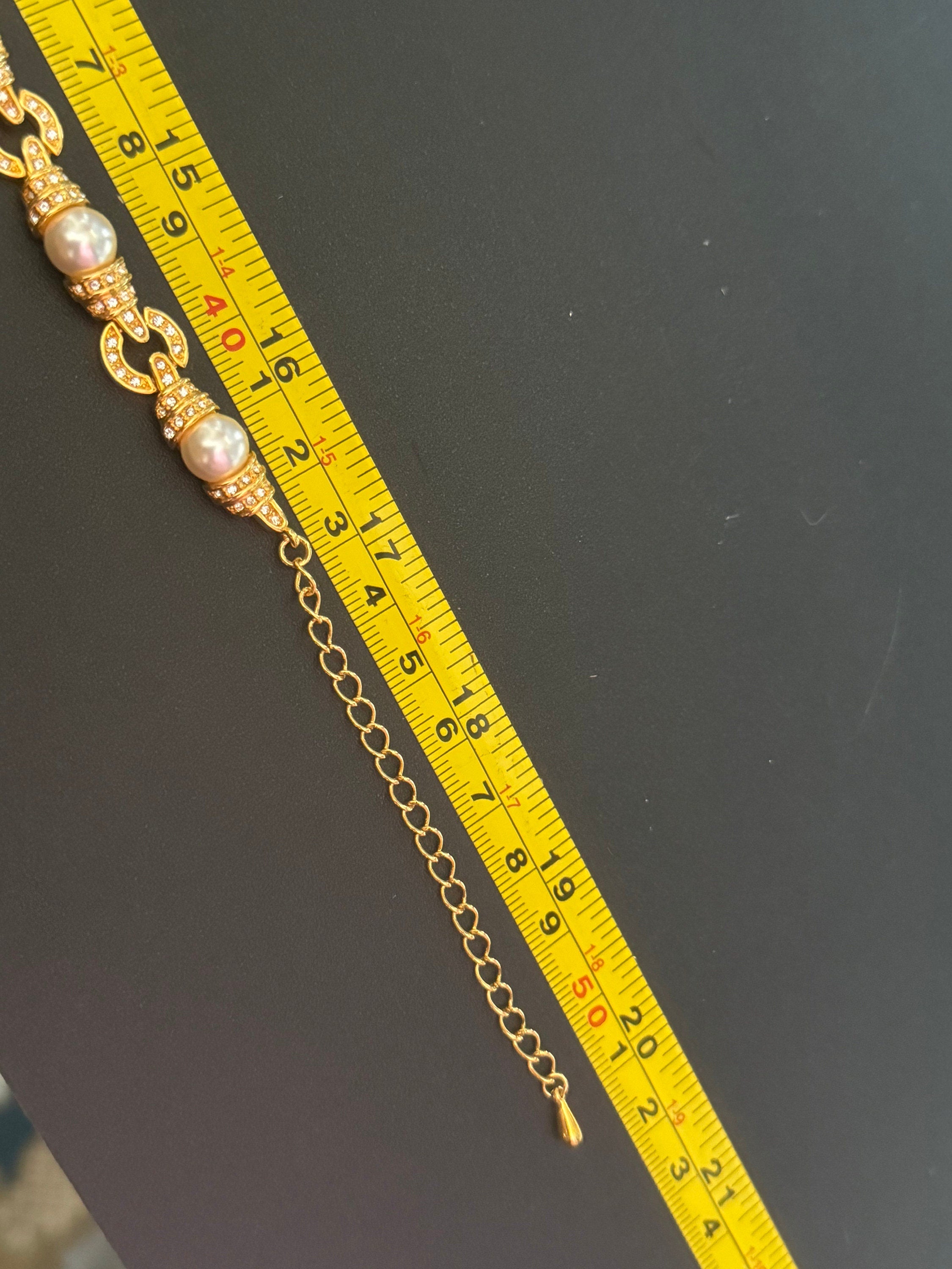 Designer Camrose and kross JBK high end rhinestone and pearl collar necklace Jacqueline bouvier Kennedy