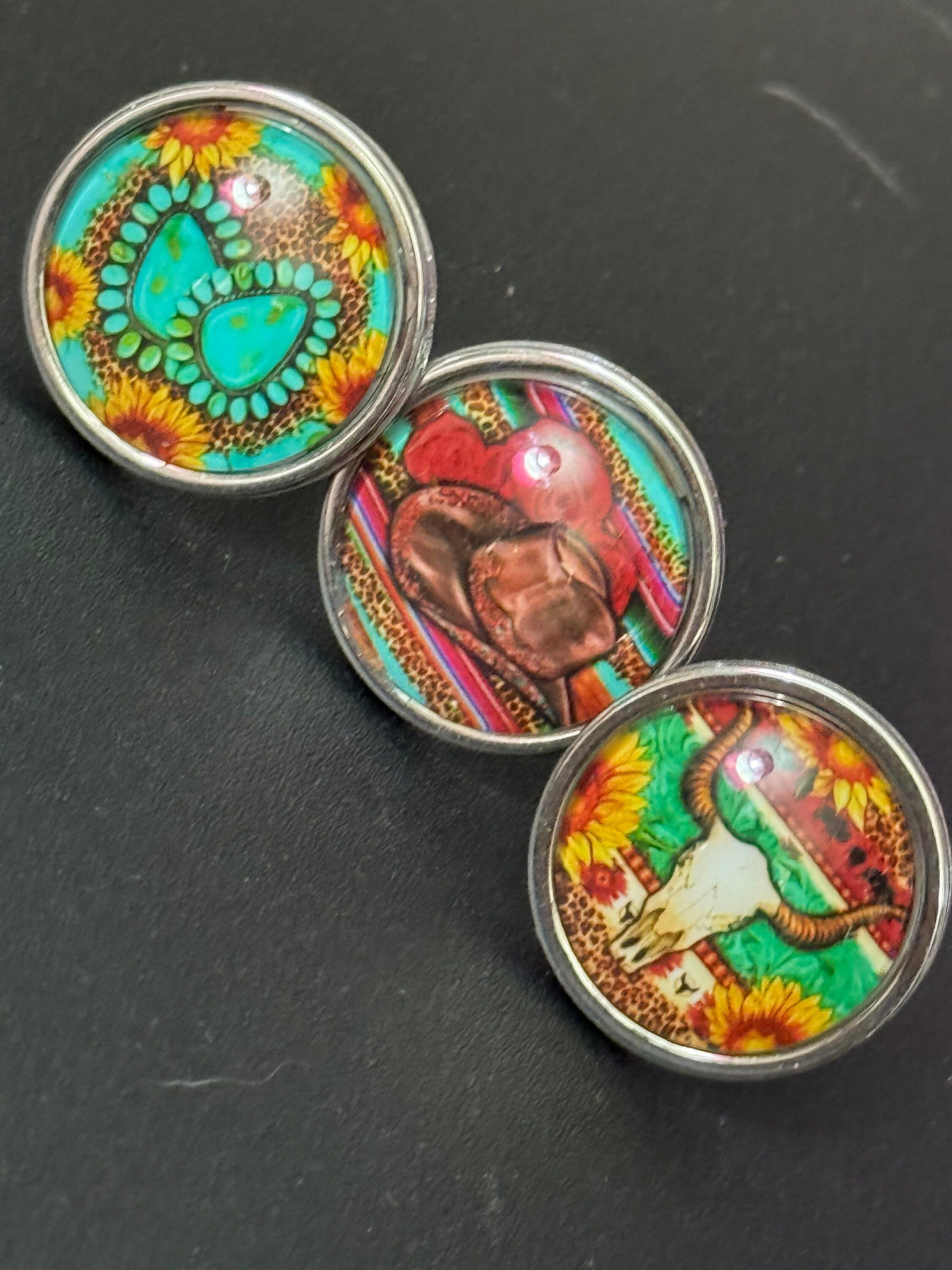 Turquoise Gemstone Dangle Earrings: Western Stainless Steel Earwires