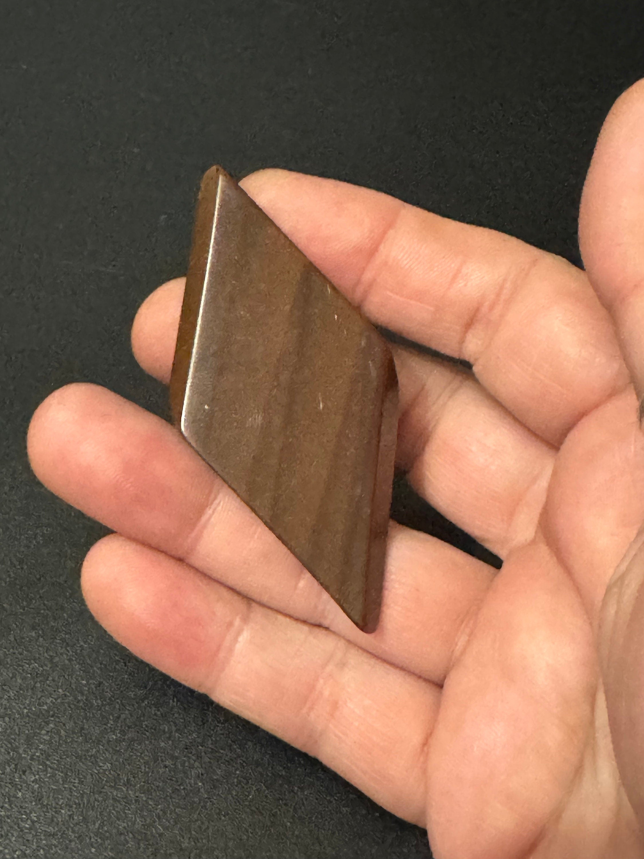 Vintage Galalith BROWN early plastic geometric brooch