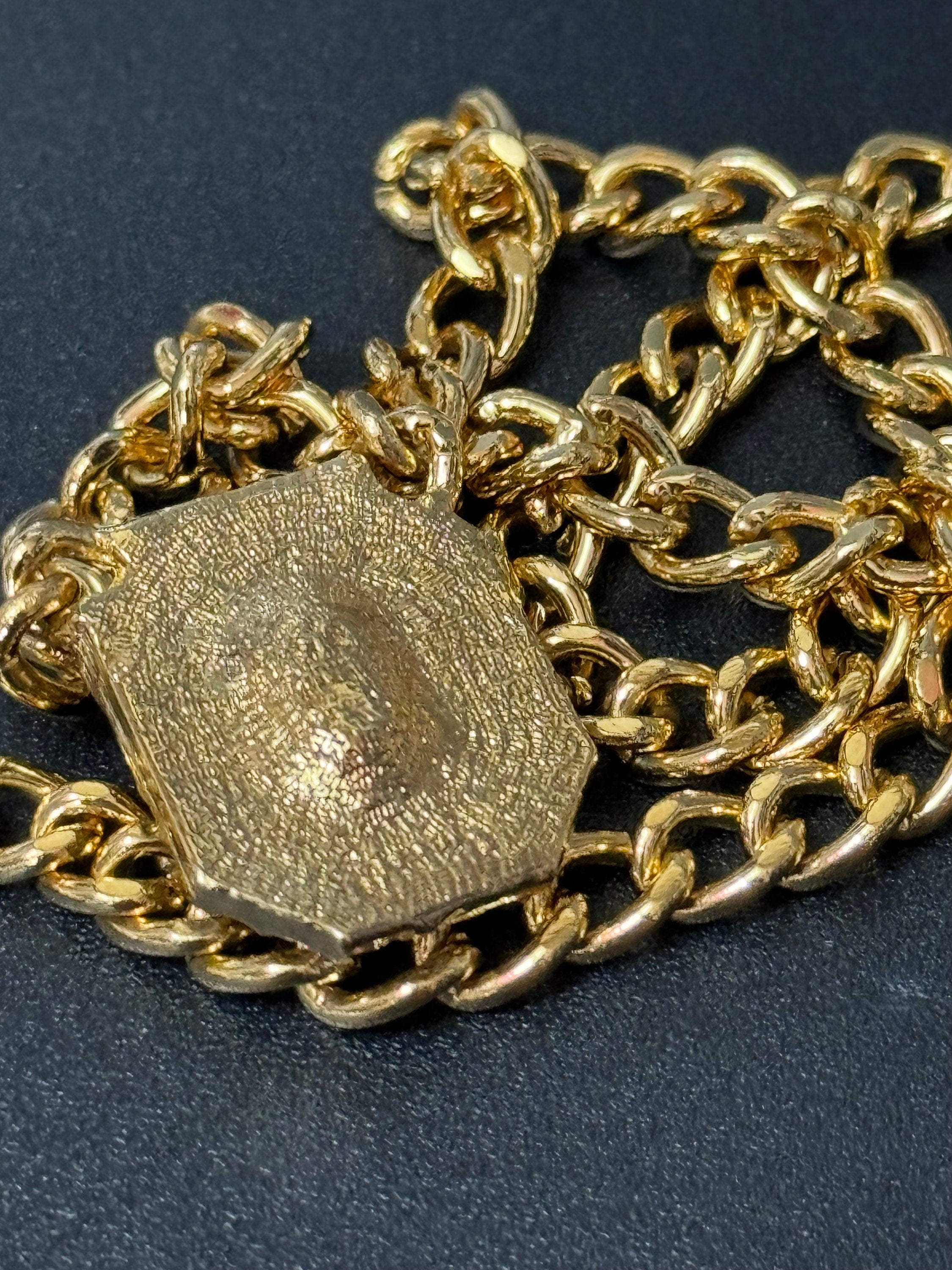 Vintage 1980s Swarovski crystal set amethyst purple and clear diamanté octagonal pendant necklace gold tone high end old shop stock