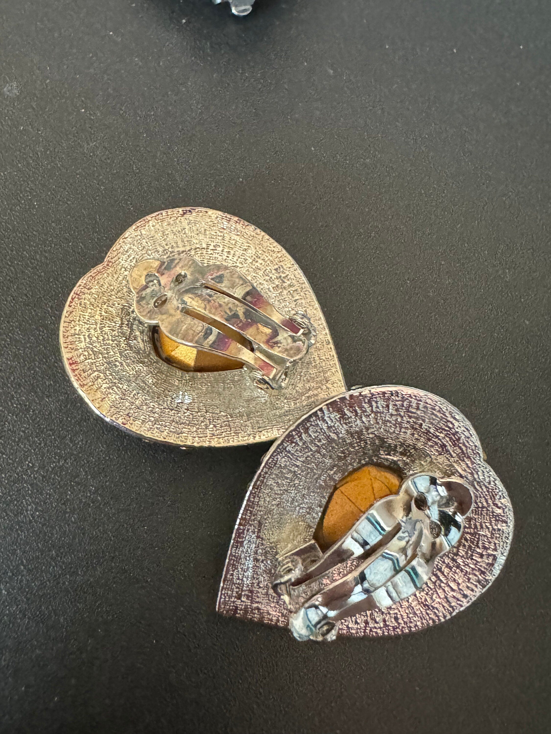 Vintage 1980s Swarovski Crystal Heart Earrings: Sapphire Blue, Silver Tone