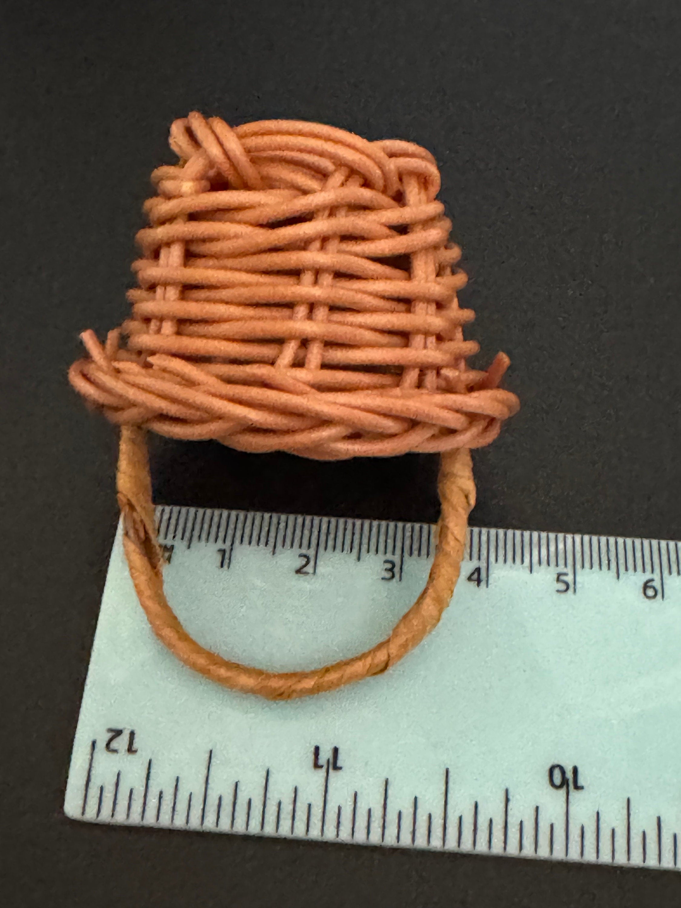 Miniature wicker basket cake topper decoration micro scenery craft supply