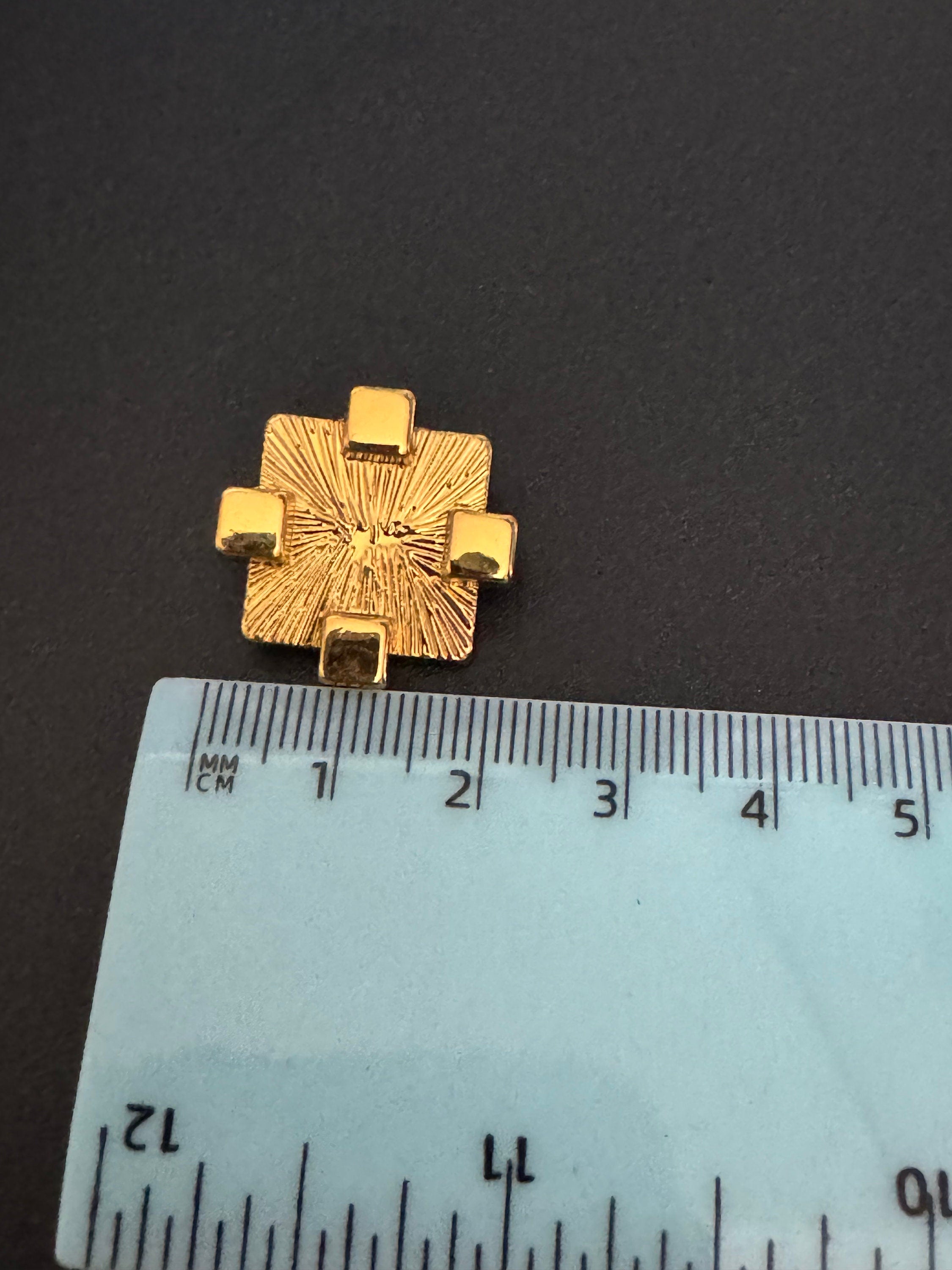 Pack of 5 23mm brutalist textured gold tone square geometric metal buttons ideal blazer cardigan