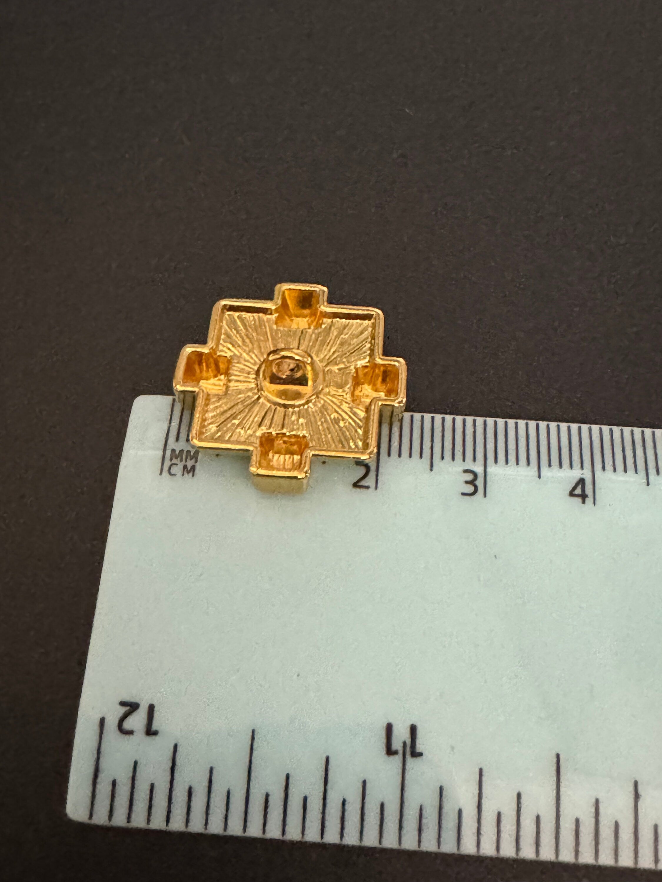 Pack of 5 23mm brutalist textured gold tone square geometric metal buttons ideal blazer cardigan
