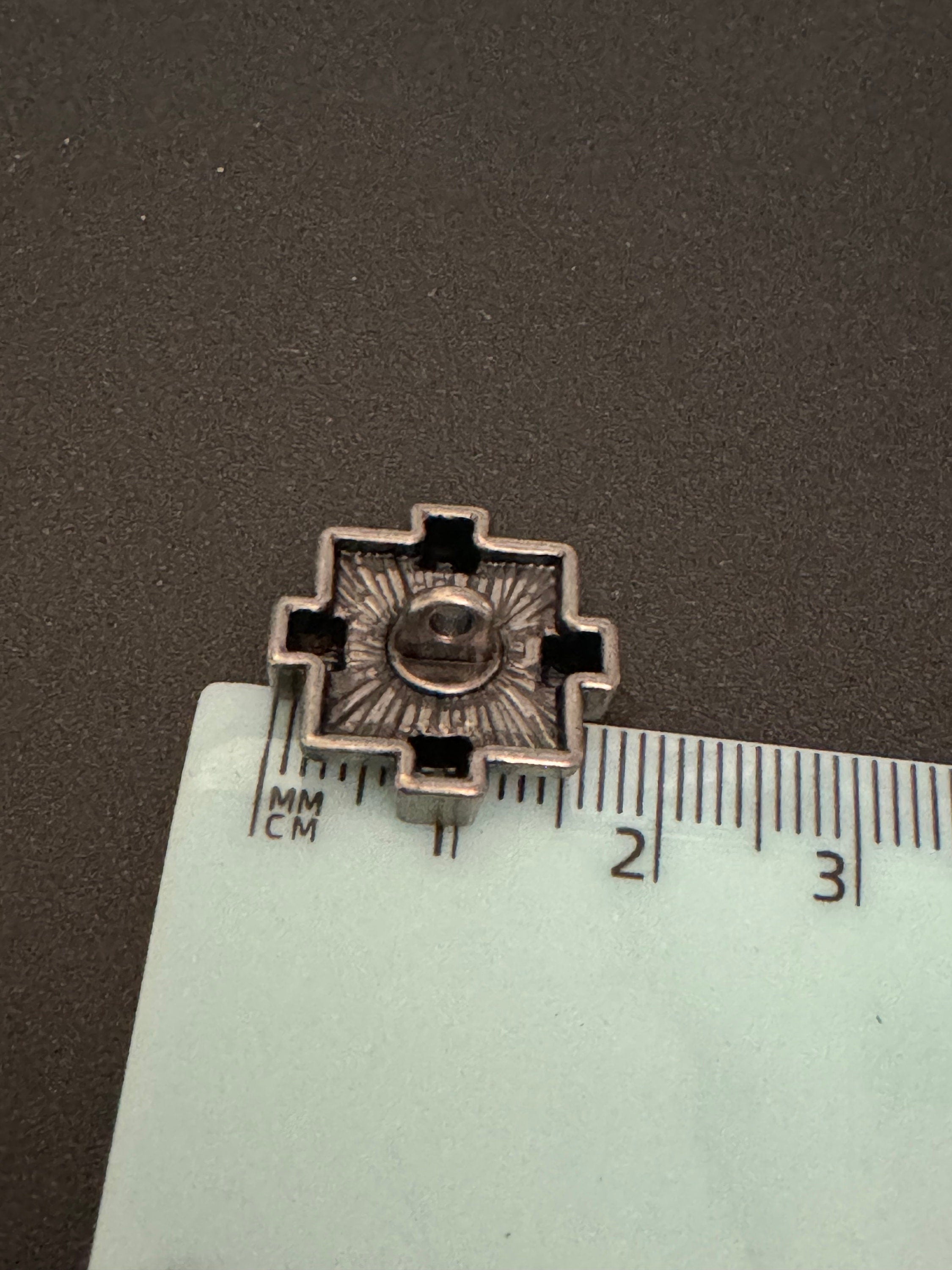 Brutalist Textured Steel Buttons: Dark Silver Geometric Metal (Pack of 5) 17mm