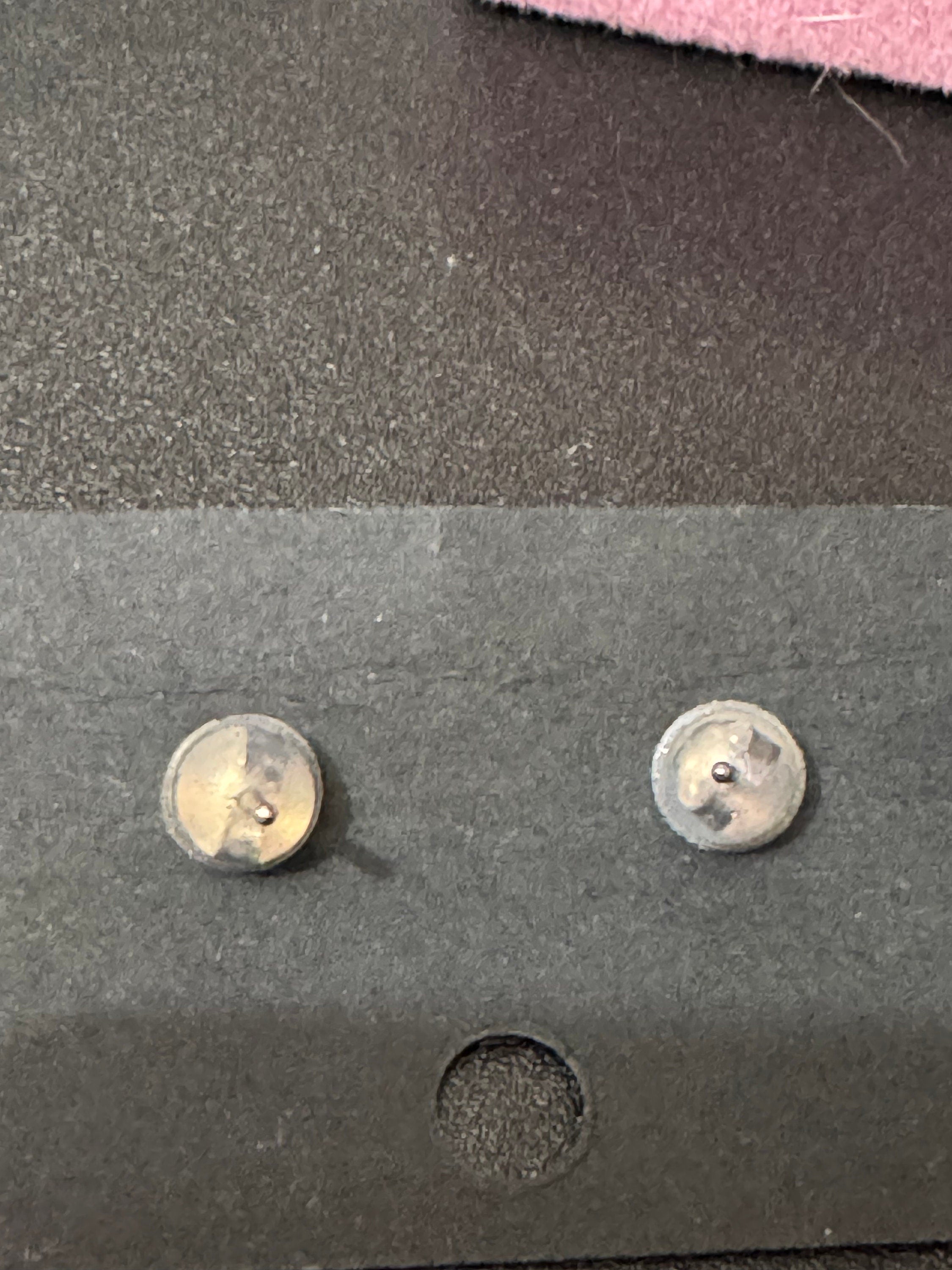 retro 925 Sterling silver tiny small ball stud earrings pierced