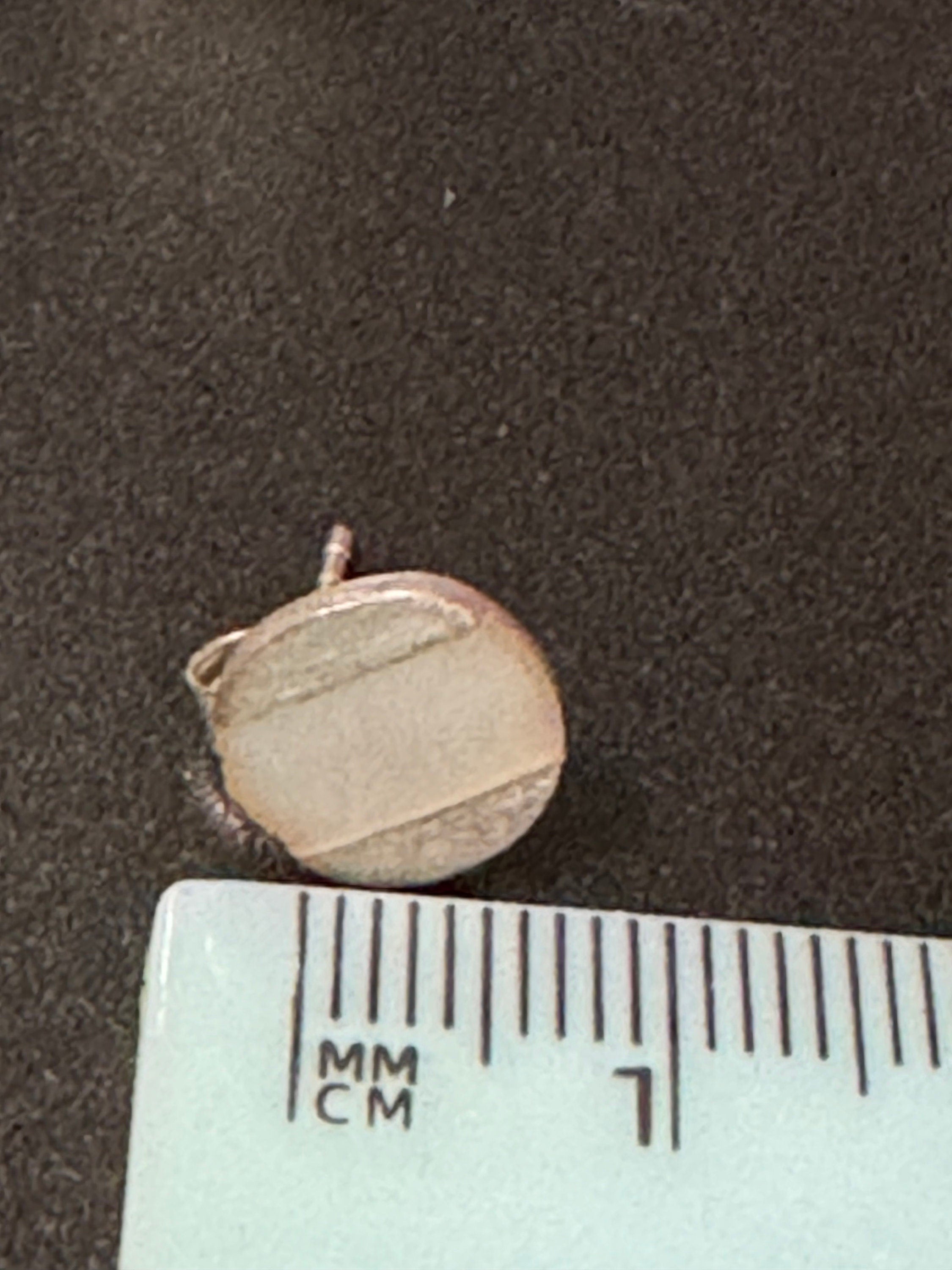 retro 925 Sterling silver small round pearl inlay disc stud earrings pierced