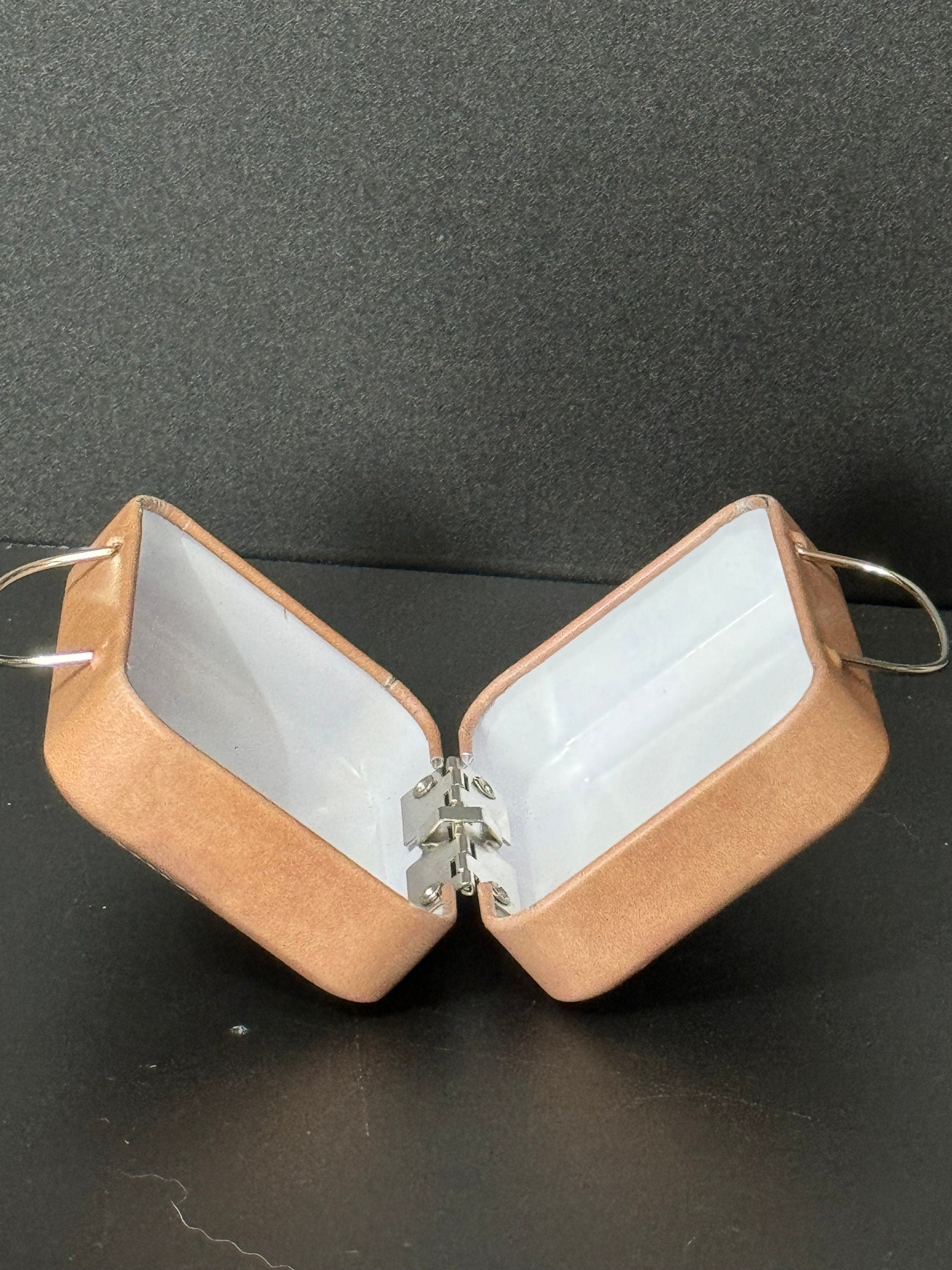 brown metal travel suitcase cake topper decoration tin dolls accessory