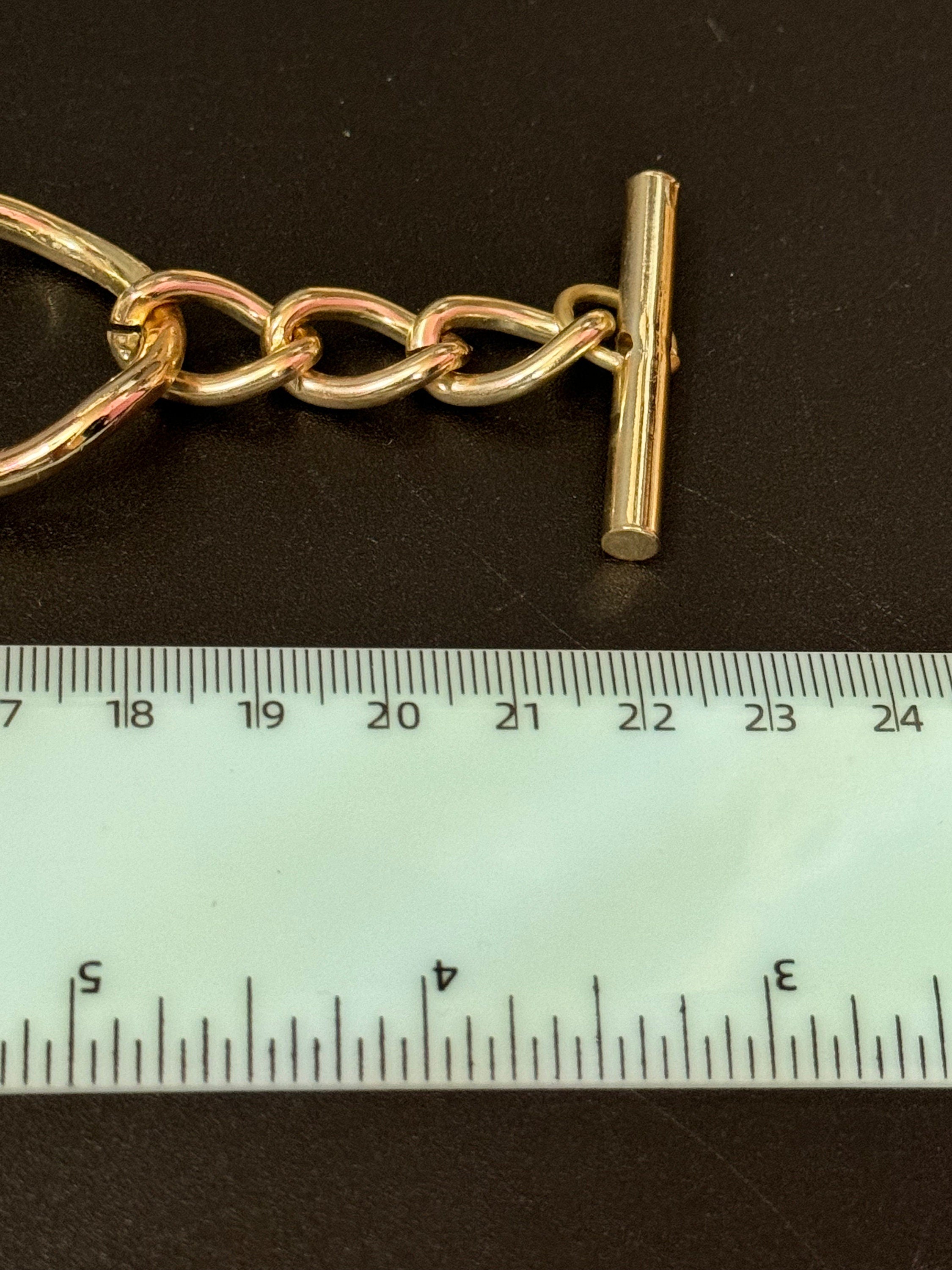 Vintage 1970s Curb Bracelet: Chunky Toggle Gold Tone