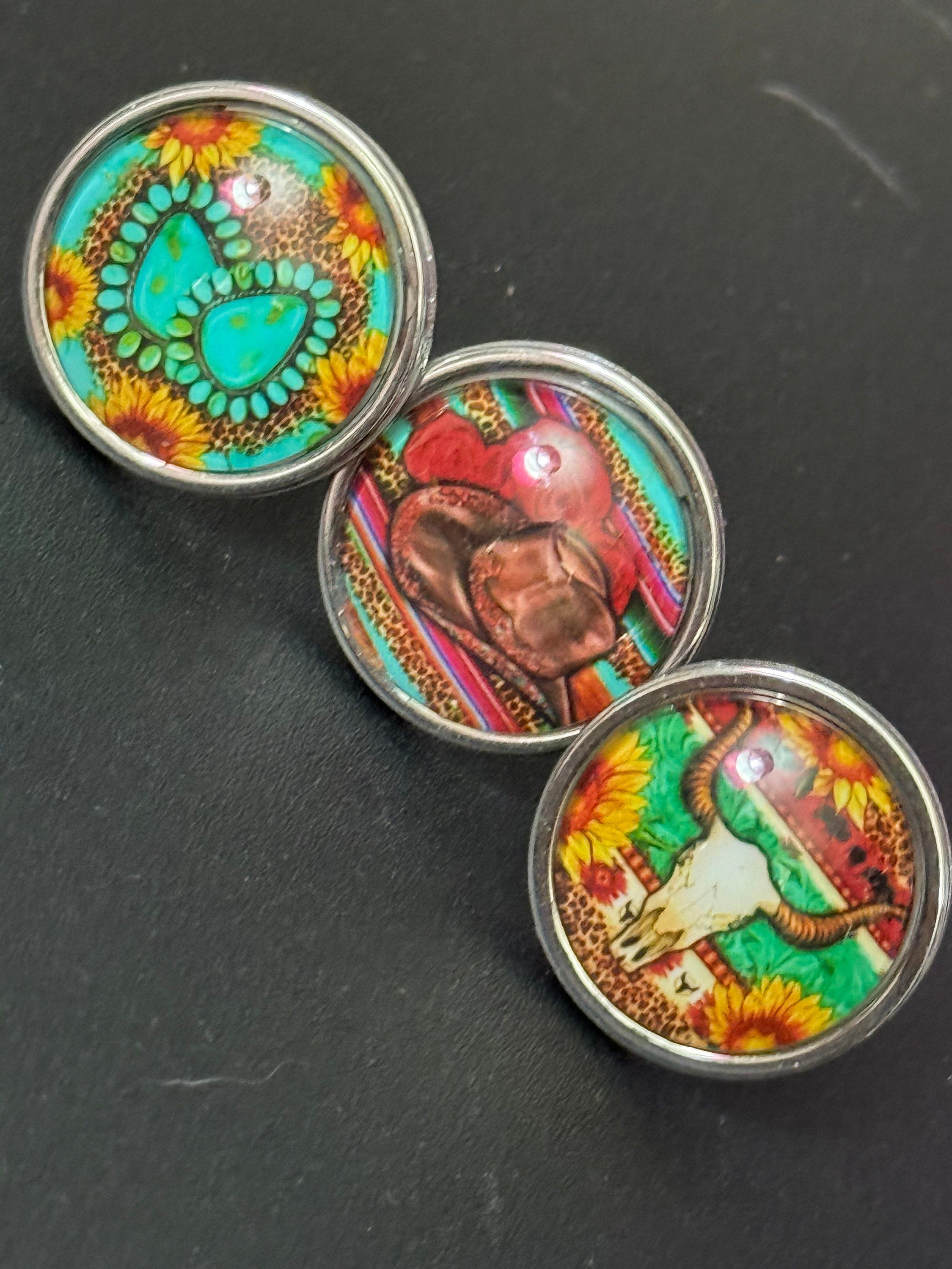 Western Buffalo Skull Earrings: Ranch Cowboy Dangle Earrings