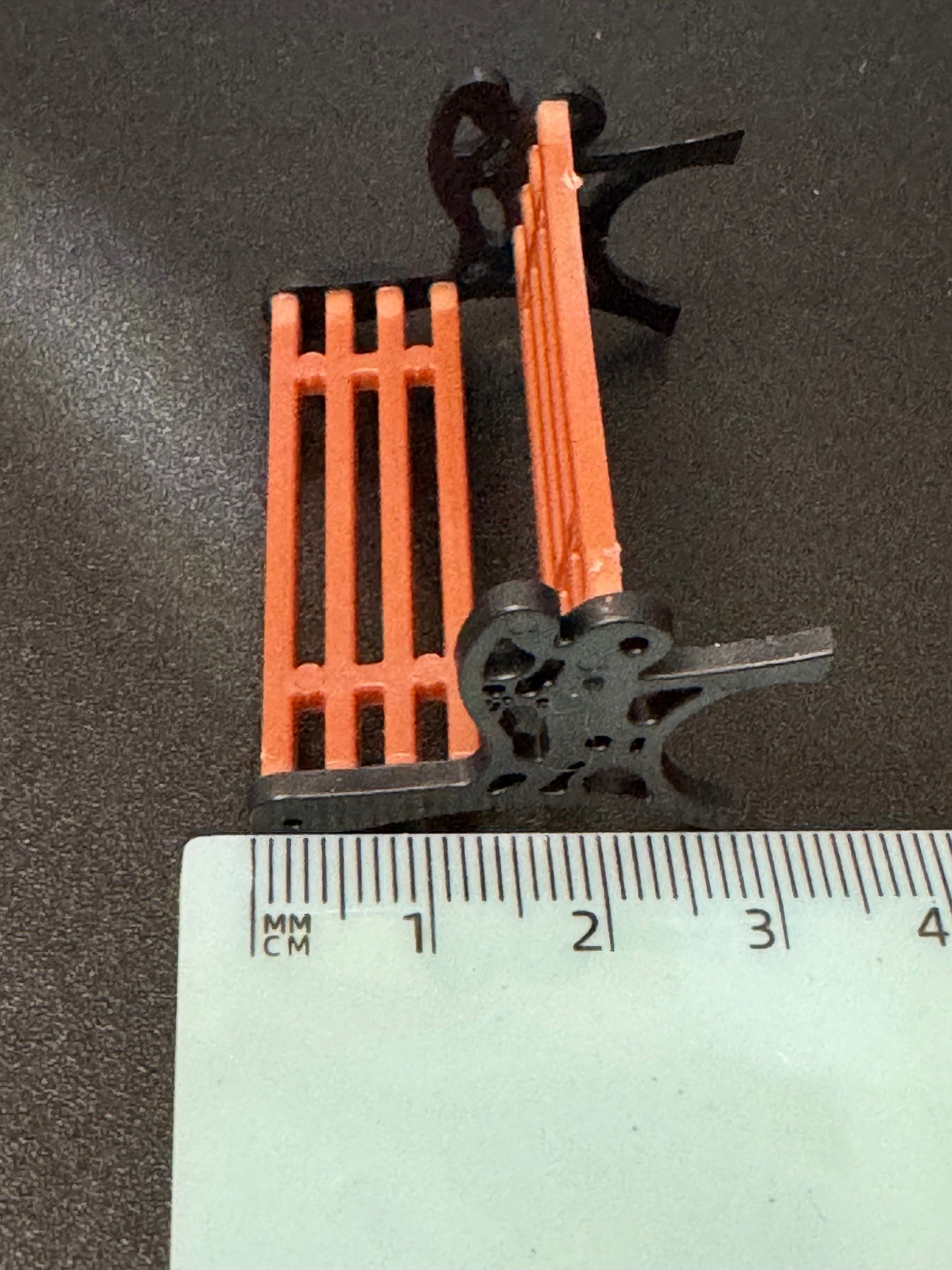 Miniature Park Bench: Brown & Black Plastic Cake Topper (4cm)