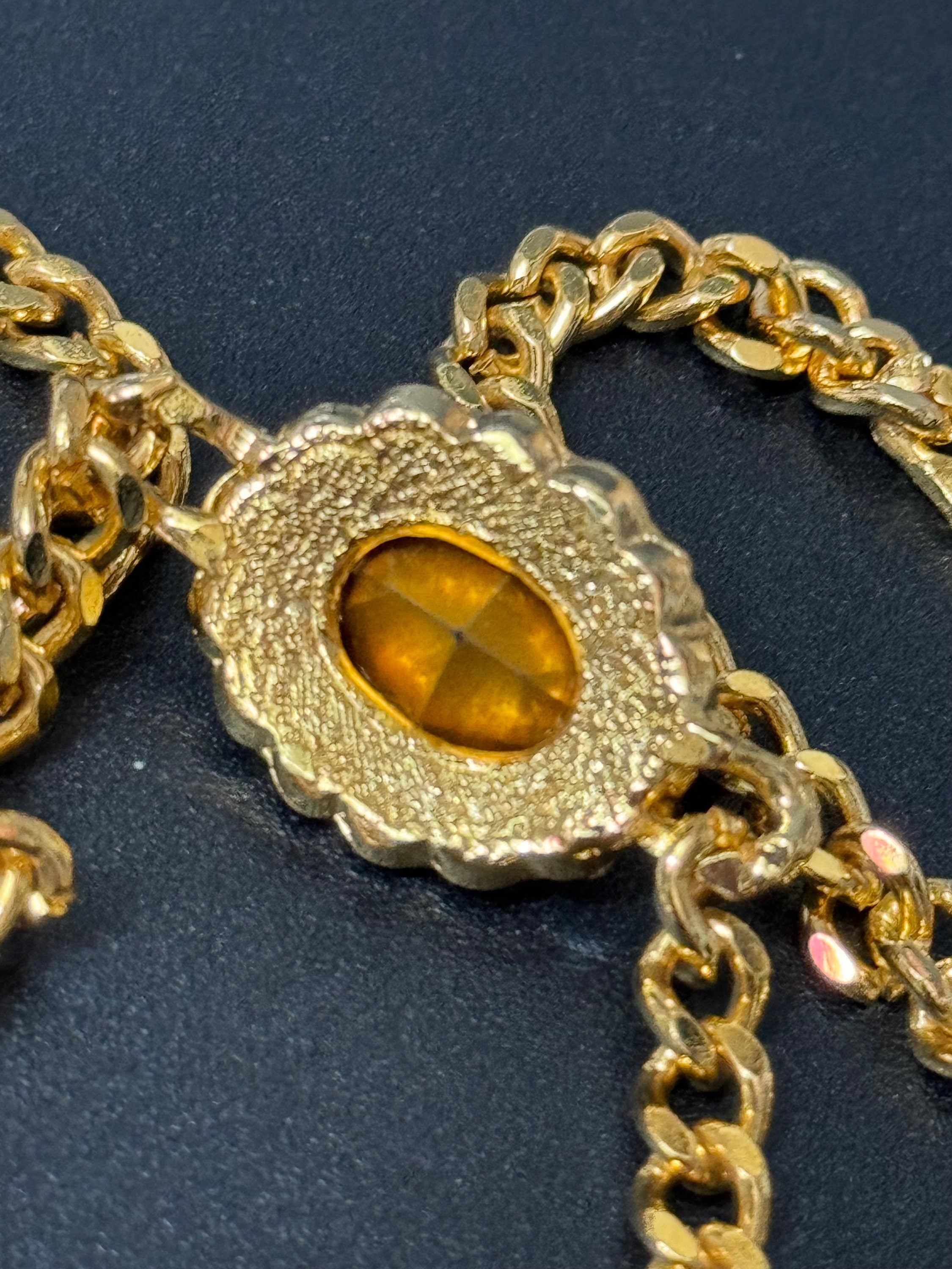 Swarovski Crystal sapphire Pendant Necklace, Vintage 1980s