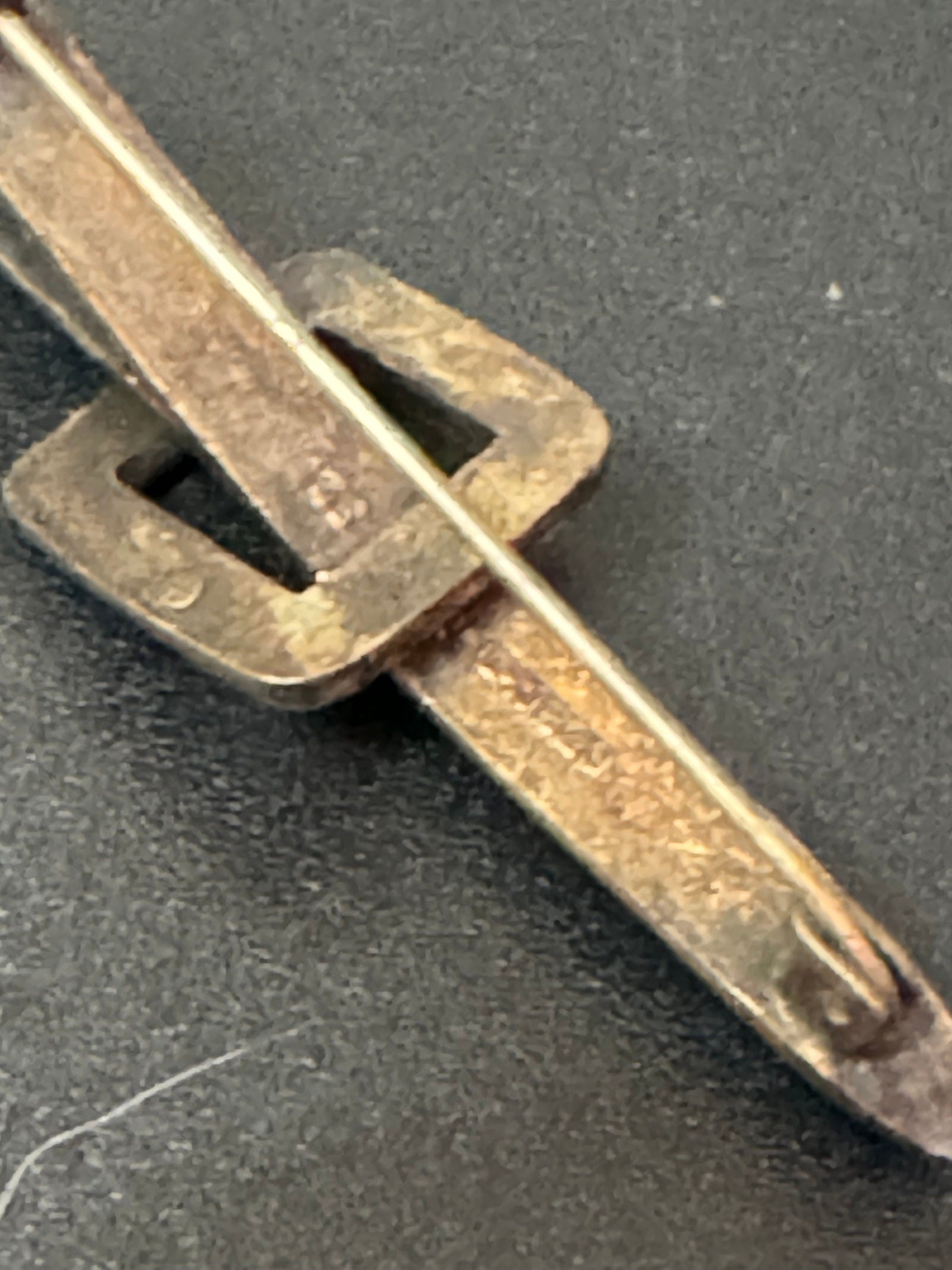 Signed Czech Art Deco Rhinestone Belt Buckle Brooch